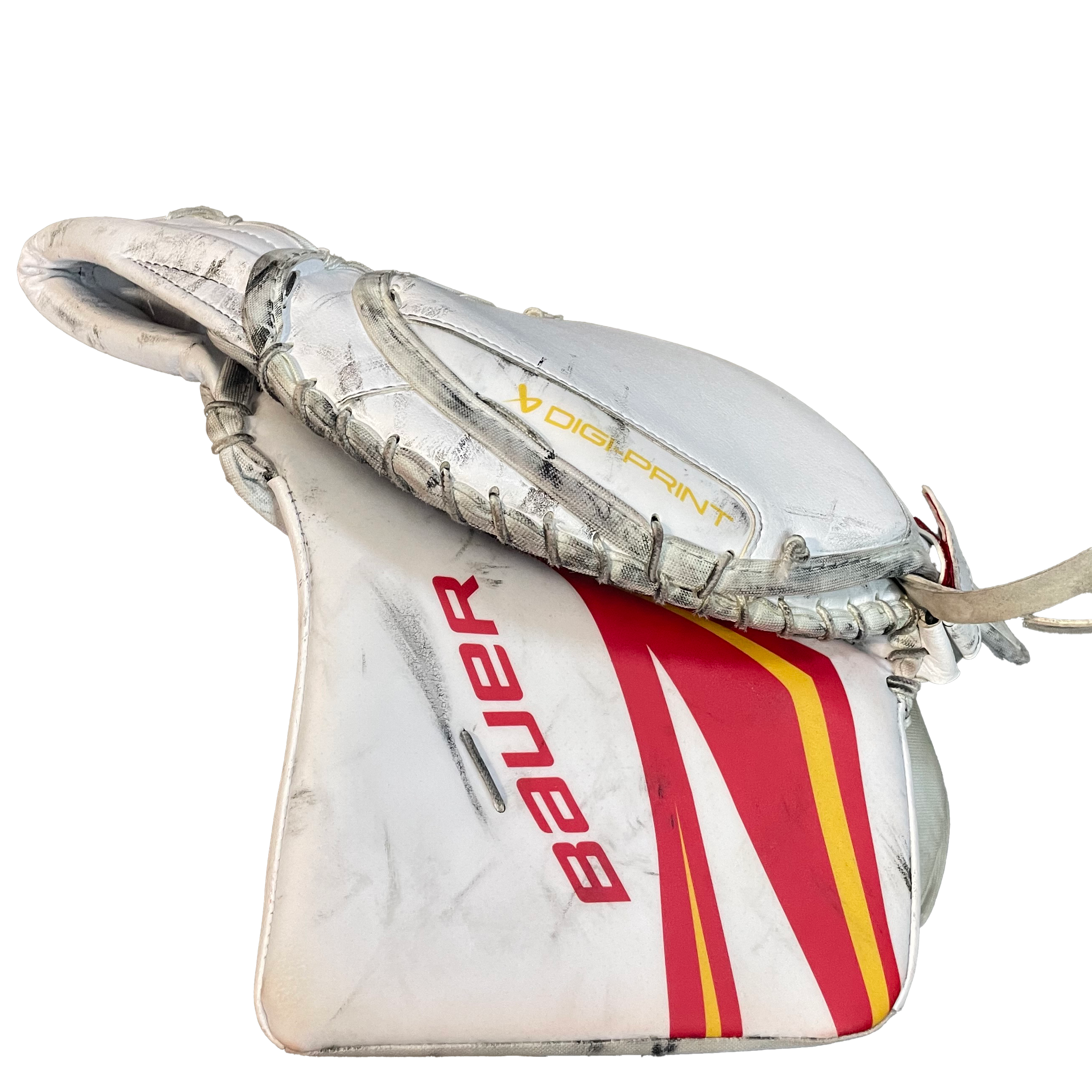 Bauer Vapor Hyperlite 2 - Used Pro Stock Goalie Full Set (White/Red/Yellow)