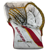Bauer Supreme Shadow - Used Pro Stock Goalie Glove (White/Red/Yellow) *Practice Palm