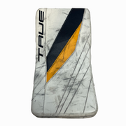 True L20.2 - Used Full Right Pro Stock Goalie Blocker - Brandon Bussi (White/Black/Yellow)