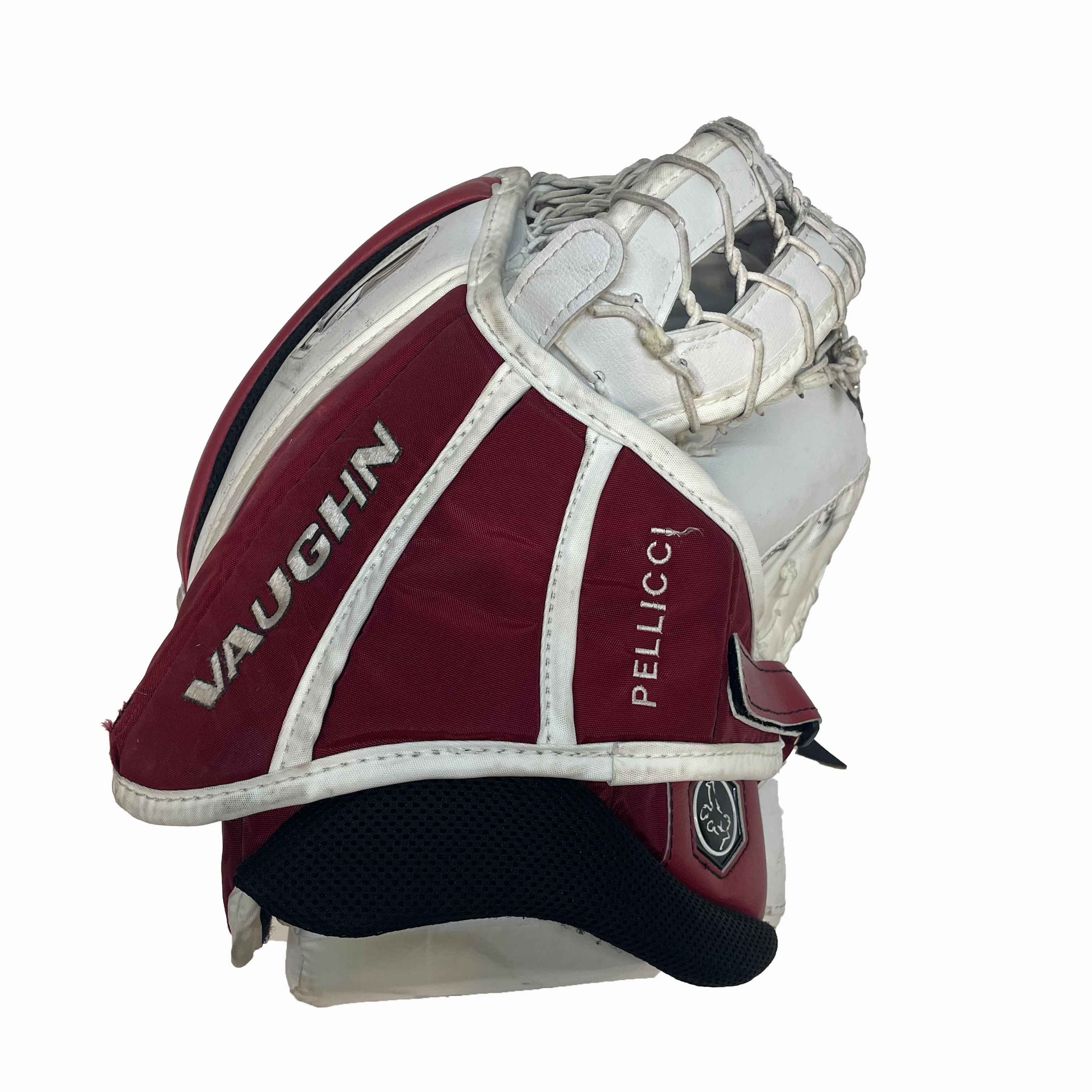 Vaughn Velocity V9 - Used Pro Stock Goalie Glove (White/Maroon/Black)