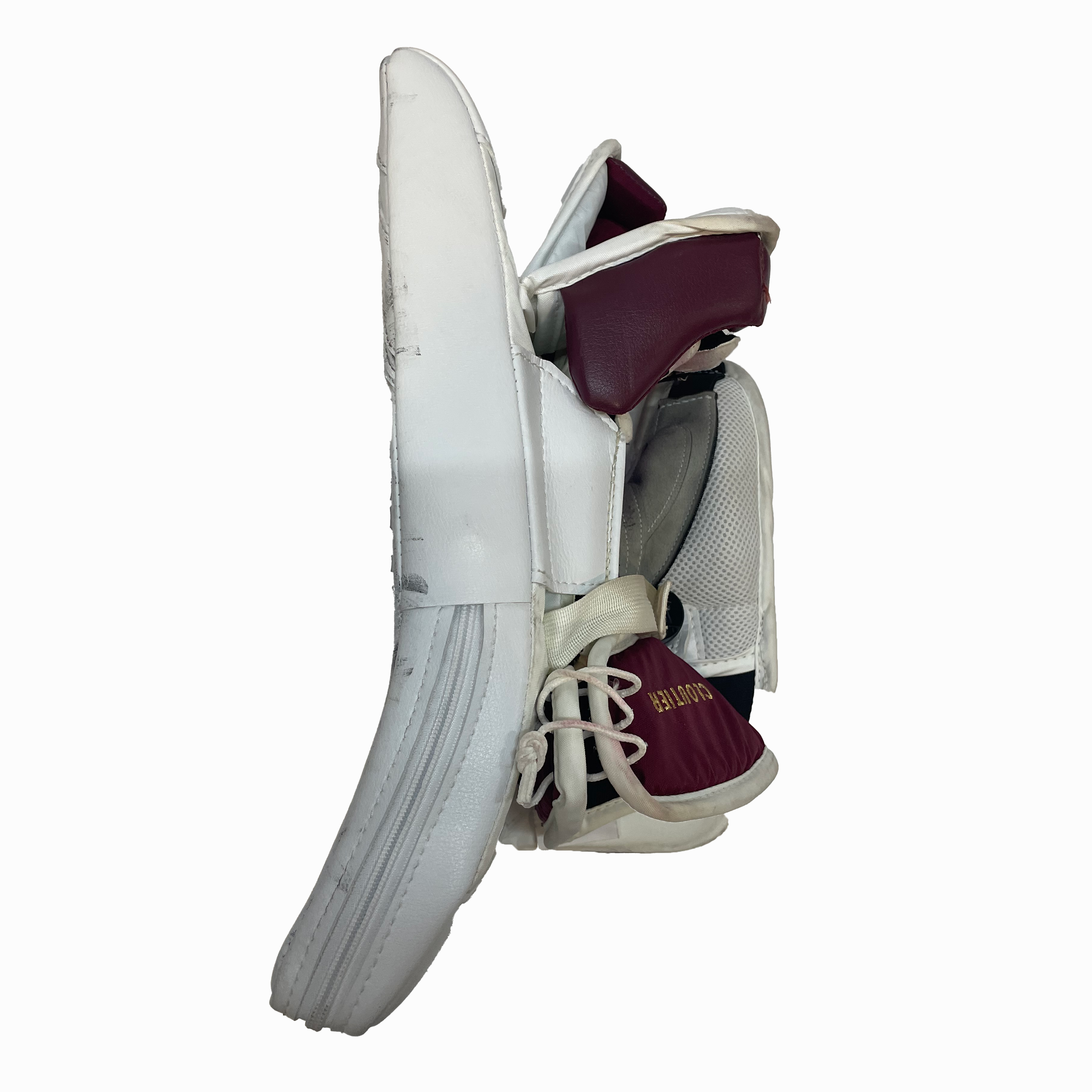 Vaughn Velocity VX1 - Used Pro Stock Goalie Blocker (White/Maroon)