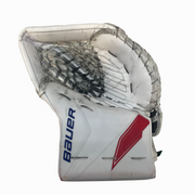 Bauer Vapor Flylite - Used Jacob Fowler NHL Pro Stock Goalie Glove - Montreal Canadiens (White/Blue/Red)