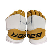 Bauer Supreme Mach - NHL Pro Stock Hockey Gloves - Brendan Brisson (White/Gold/Black)