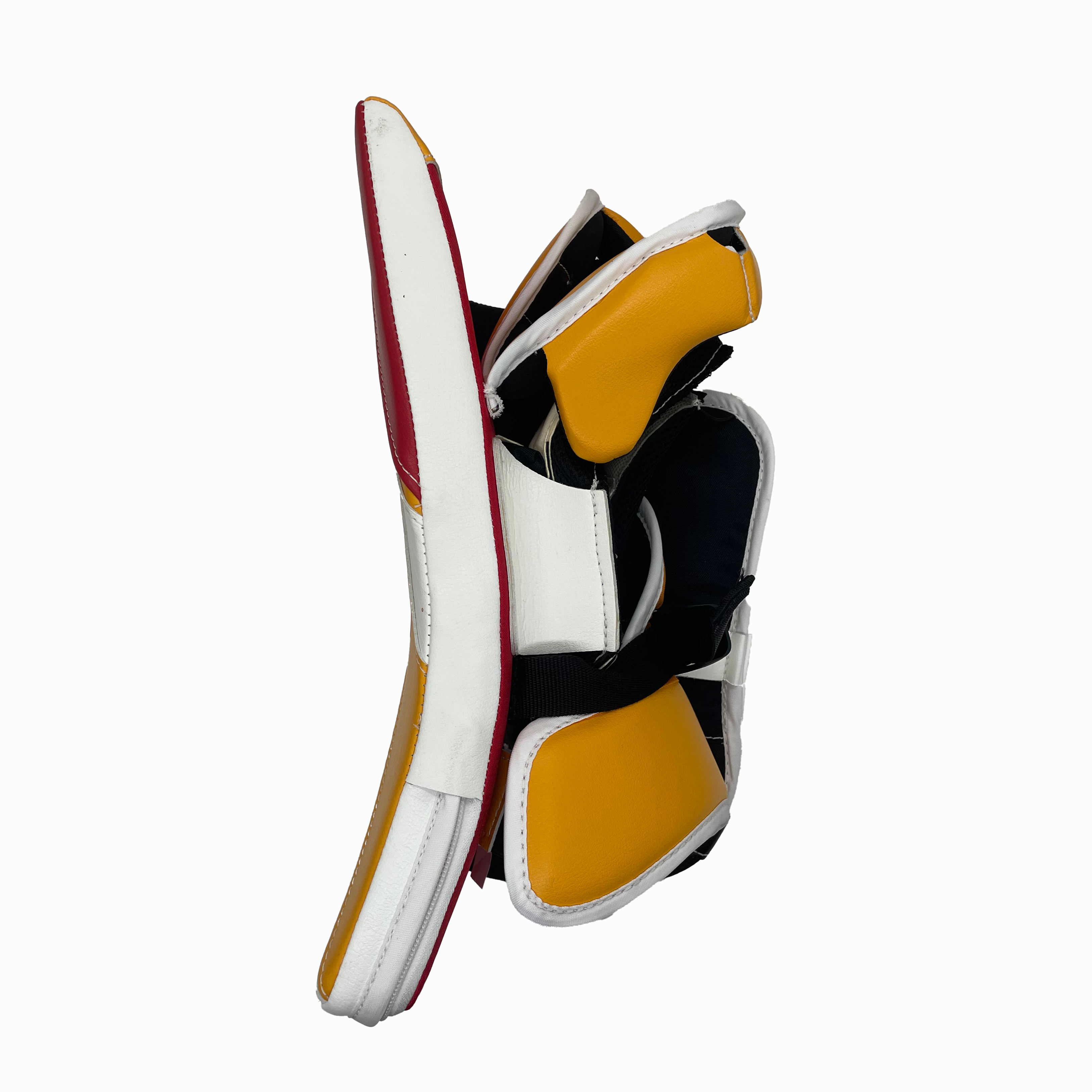 CCM Extreme Flex 6 - Pro Stock NHL Goalie Blocker - Dustin Wolf (Red/Yellow/White)