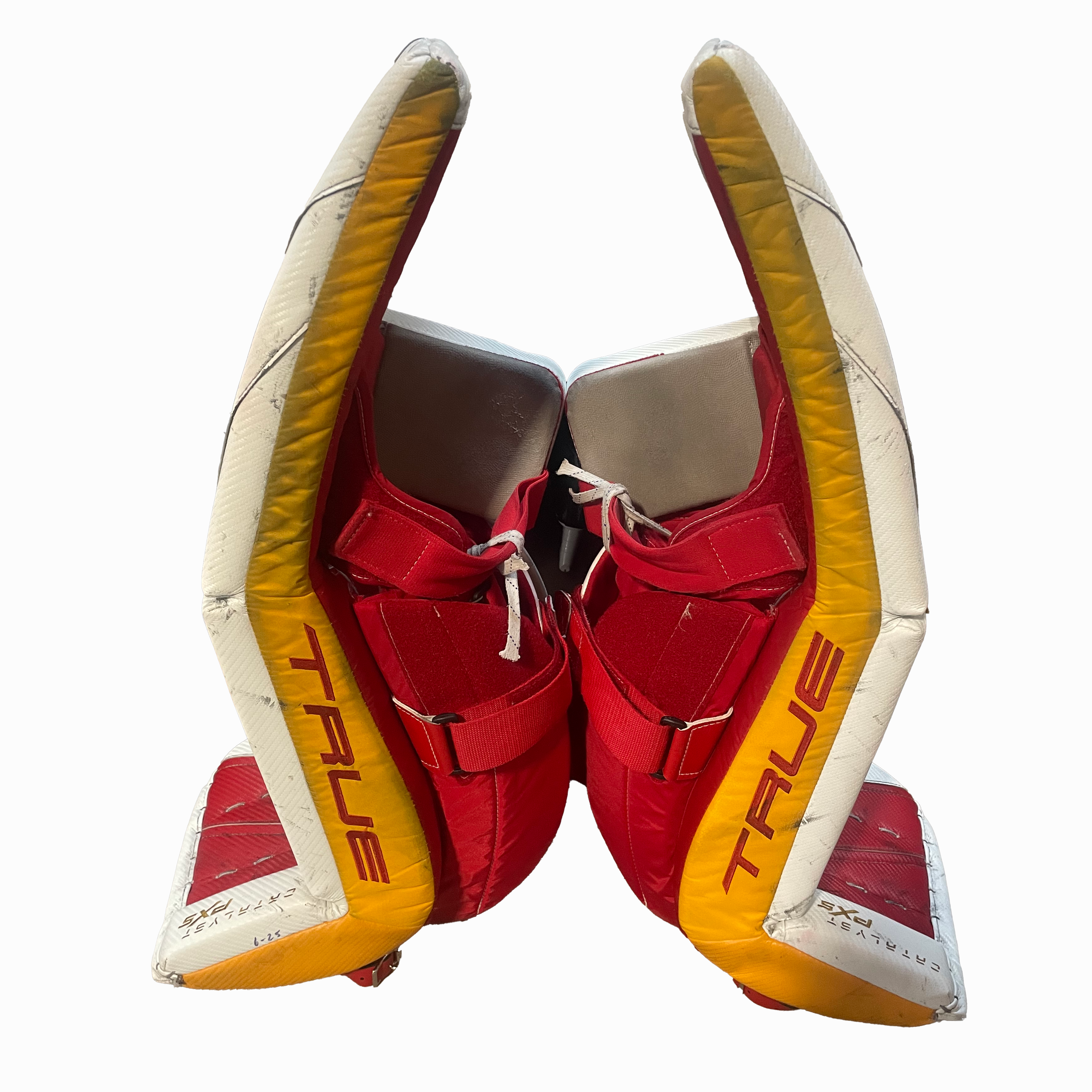 True Catalyst PX5 - Used Pro Stock Goalie Full Set (White/Red/Yellow)