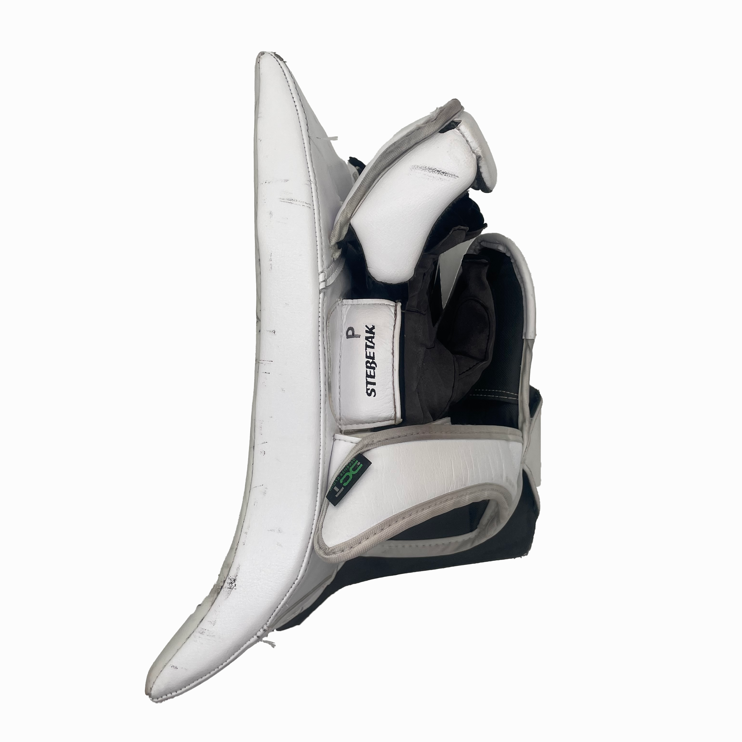 Bauer Vapor Hyperlite 2 - Used Pro Stock Goalie Blocker (White/Powder Blue/Red)