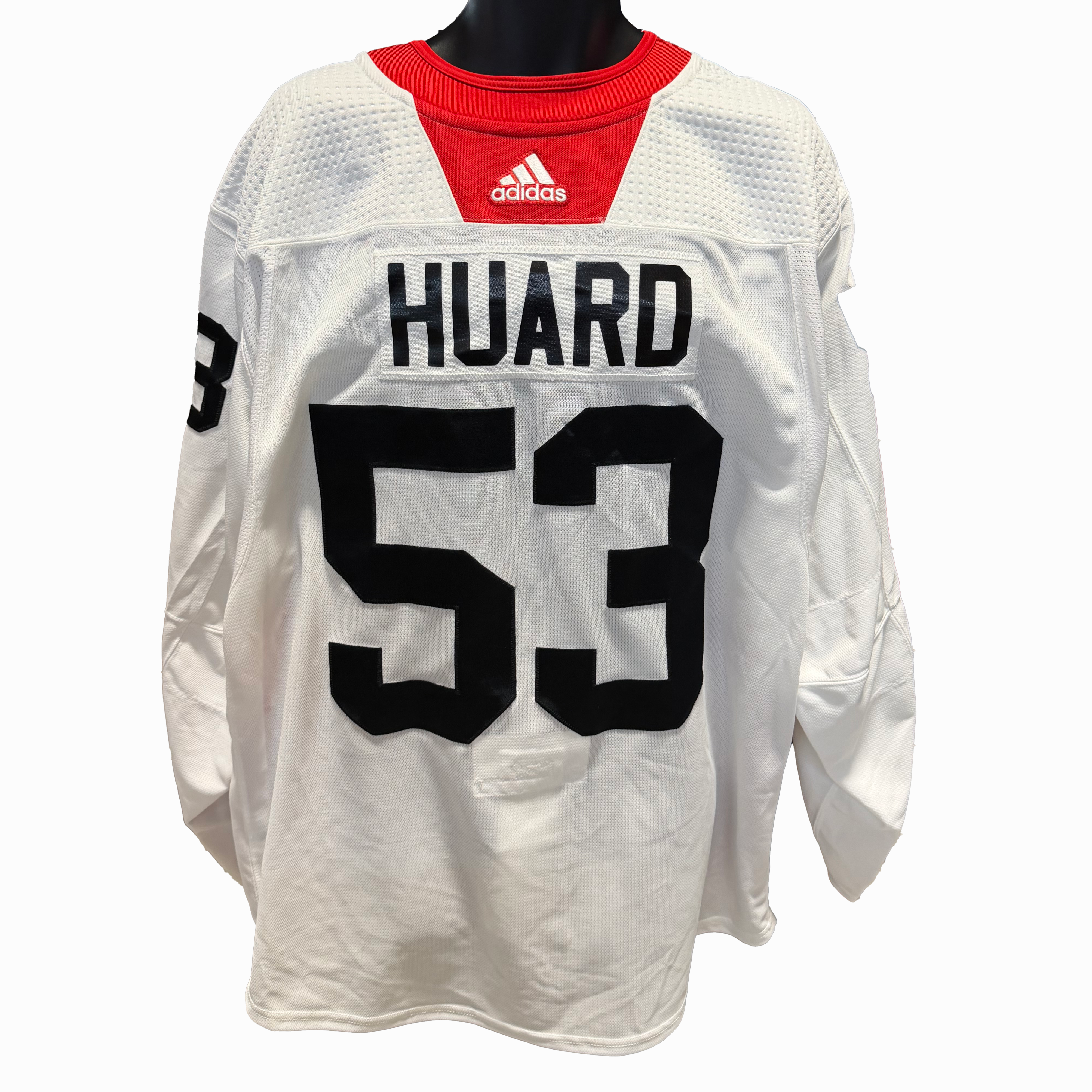 NHL - Used Chicago Blackhawks Adidas Practice Jersey With Namebars (White)