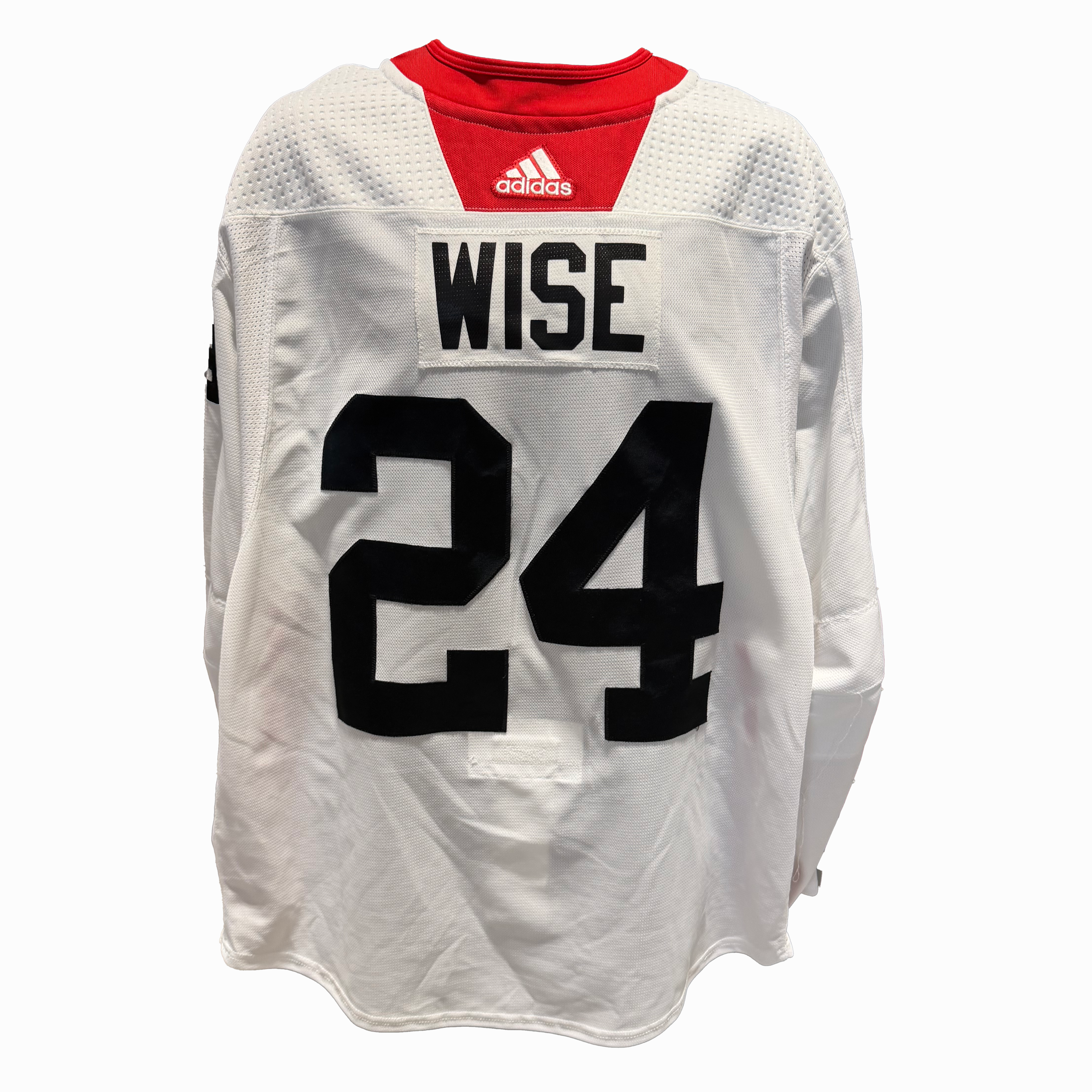 NHL - Used Chicago Blackhawks Adidas Practice Jersey With Namebars (White)
