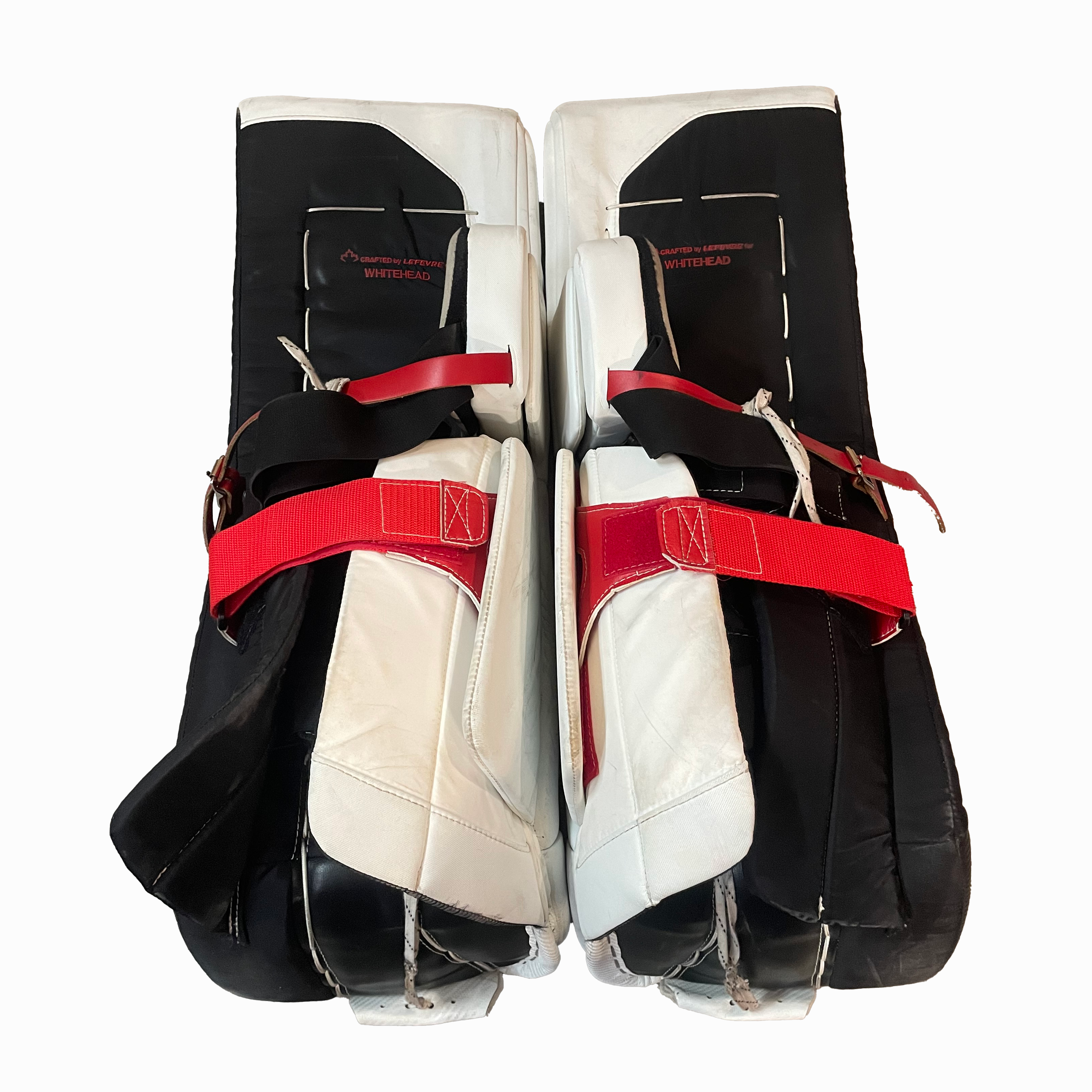 TRUE L20.2 - Used Pro Stock Goalie Pad Set (White/Red/Black)