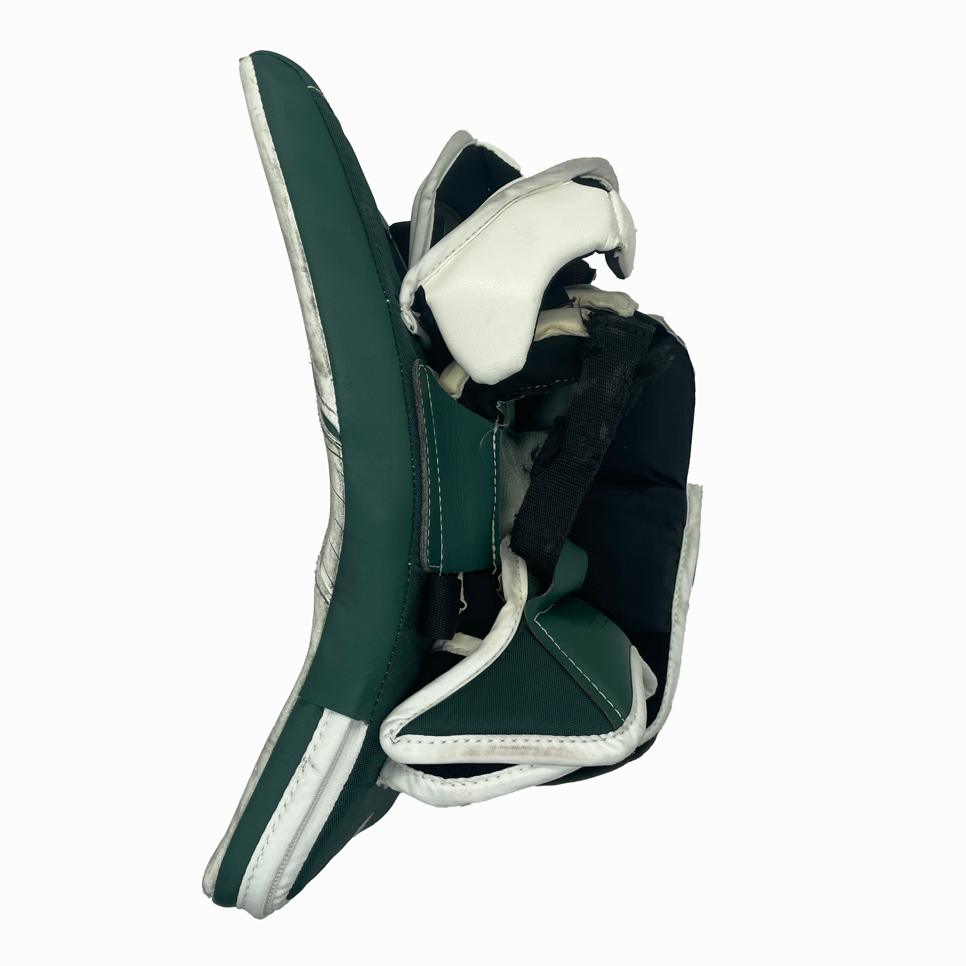 CCM Extreme Flex 6 - NCAA Used Pro Stock Goalie Blocker (White/Green)