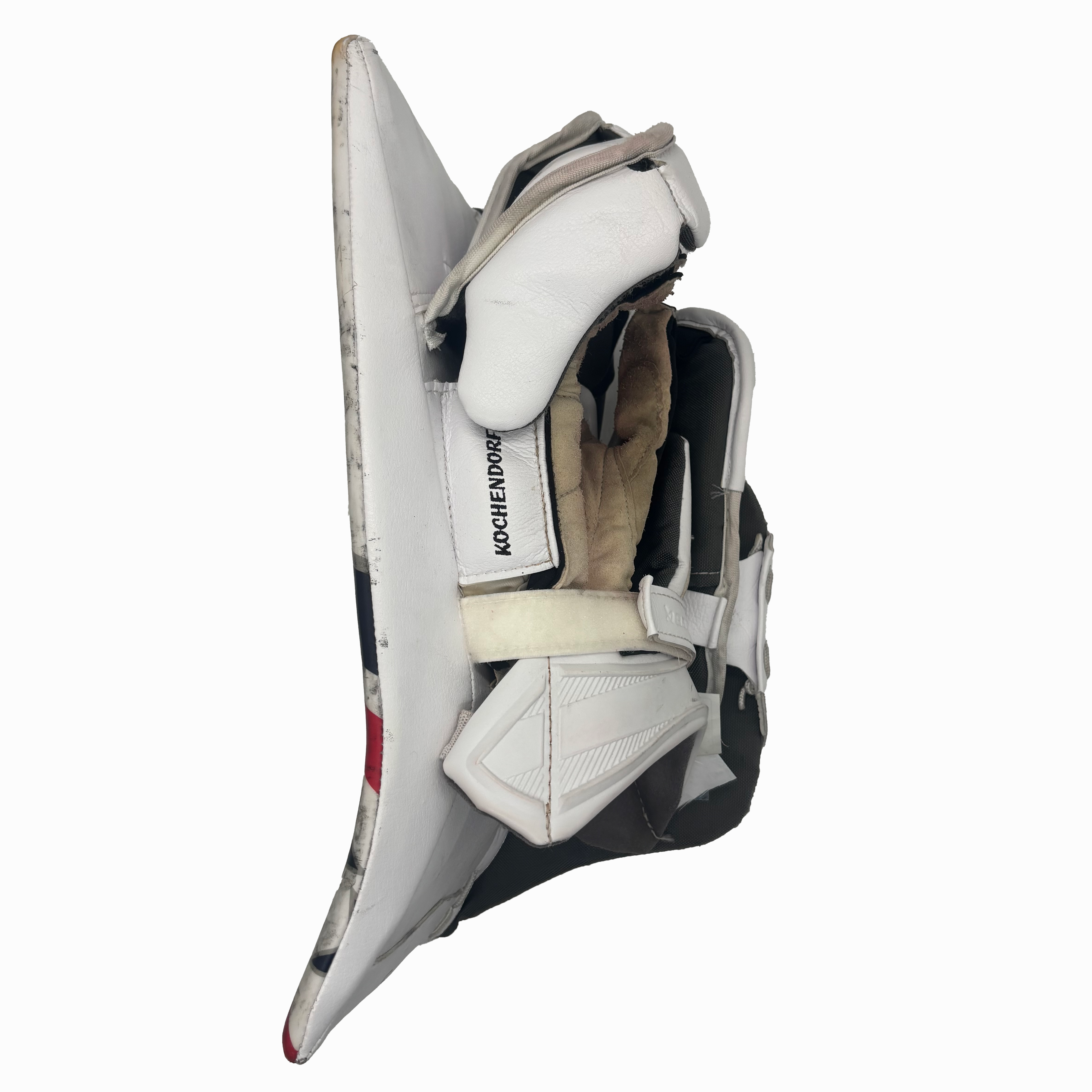 Bauer Vapor Hyperlite 2 - Used NCAA Pro Stock Goalie Blocker (White/Red/Blue)