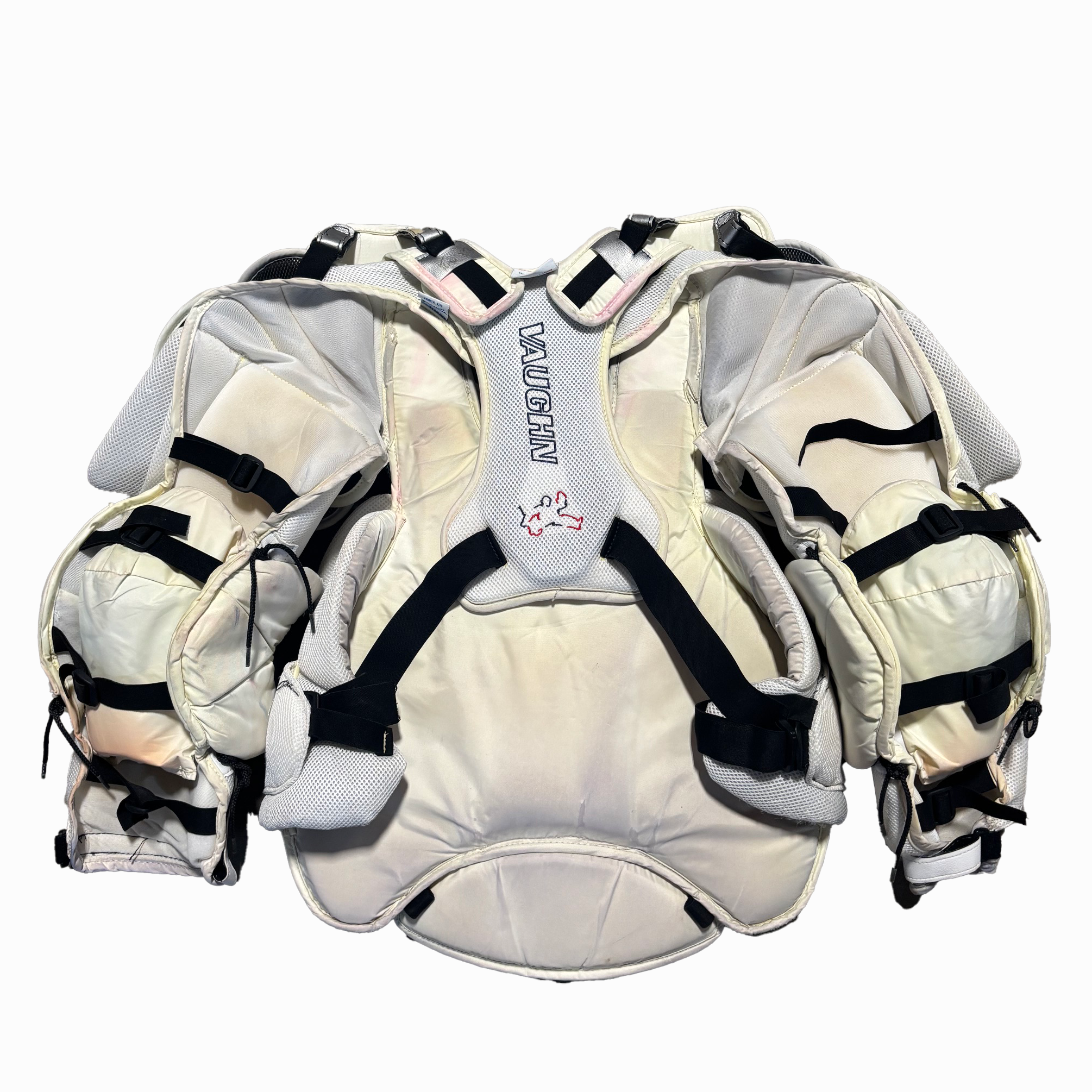 Vaughn Velocity V6 2200 Pro - Plastron de gardien de but professionnel d'occasion (blanc)