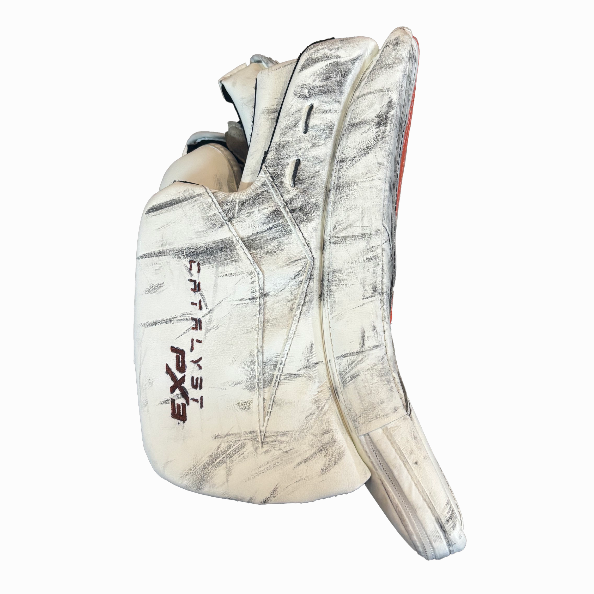 TRUE Catalyst PX3 - Blocker de gardien de but professionnel LNH usagé - Ivan Fedotov (Blanc/Orange)