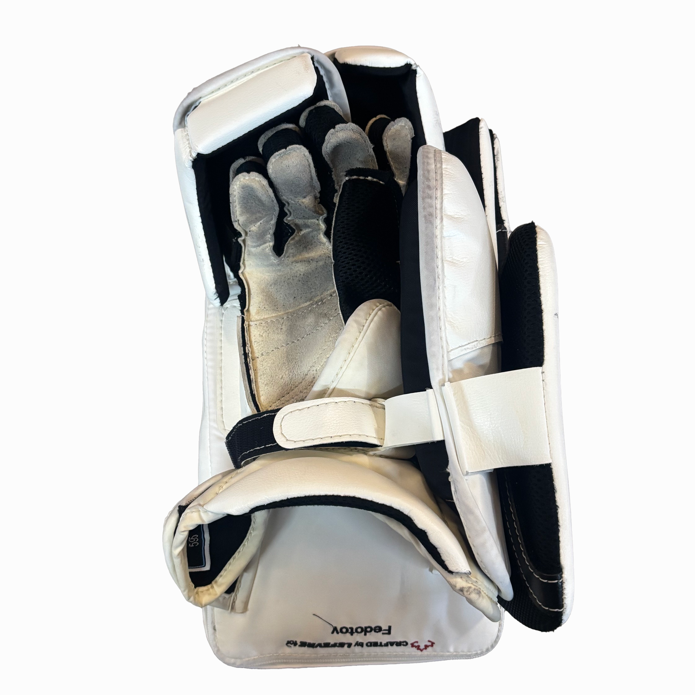 TRUE Catalyst PX3 - Blocker de gardien de but professionnel LNH usagé - Ivan Fedotov (Blanc/Orange)
