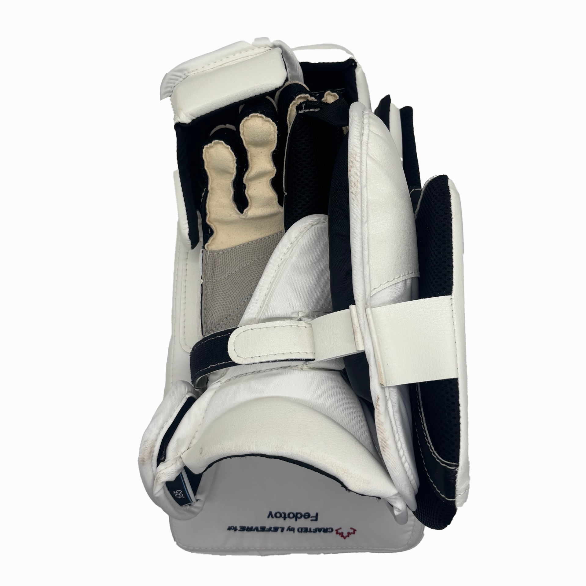 TRUE Catalyst Nitro Pro - Nouveau Blocker de Gardien Pro Stock LNH - Ivan Fedotov (Blanc/Bleu Marine/Argent)