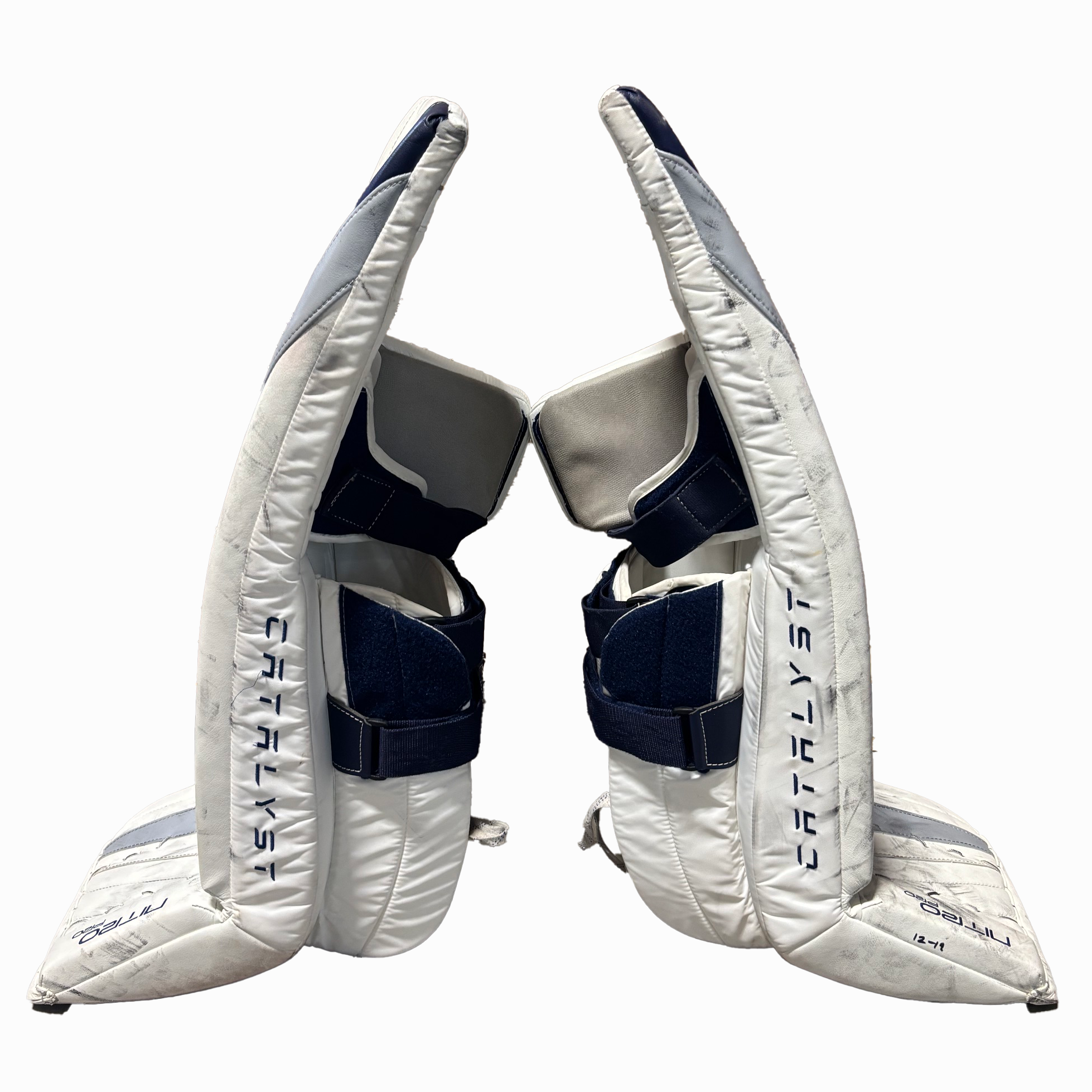 Ensemble complet de gardien de but professionnel usagé TRUE Catalyst Nitro Pro - Ivan Fedotov (blanc/marine/argent)