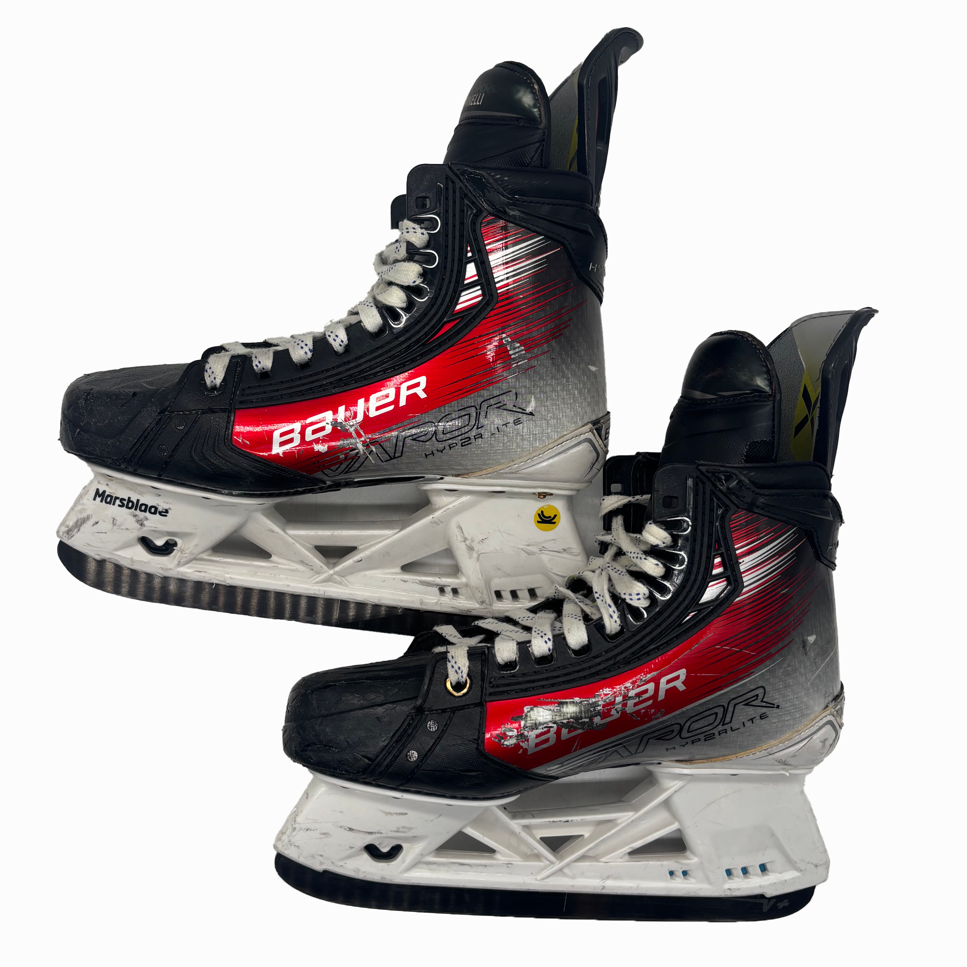 Bauer Vapor Hyperlite 2 - Patin de hockey Pro Stock AHL usagé - Taille 6.5D (rouge)