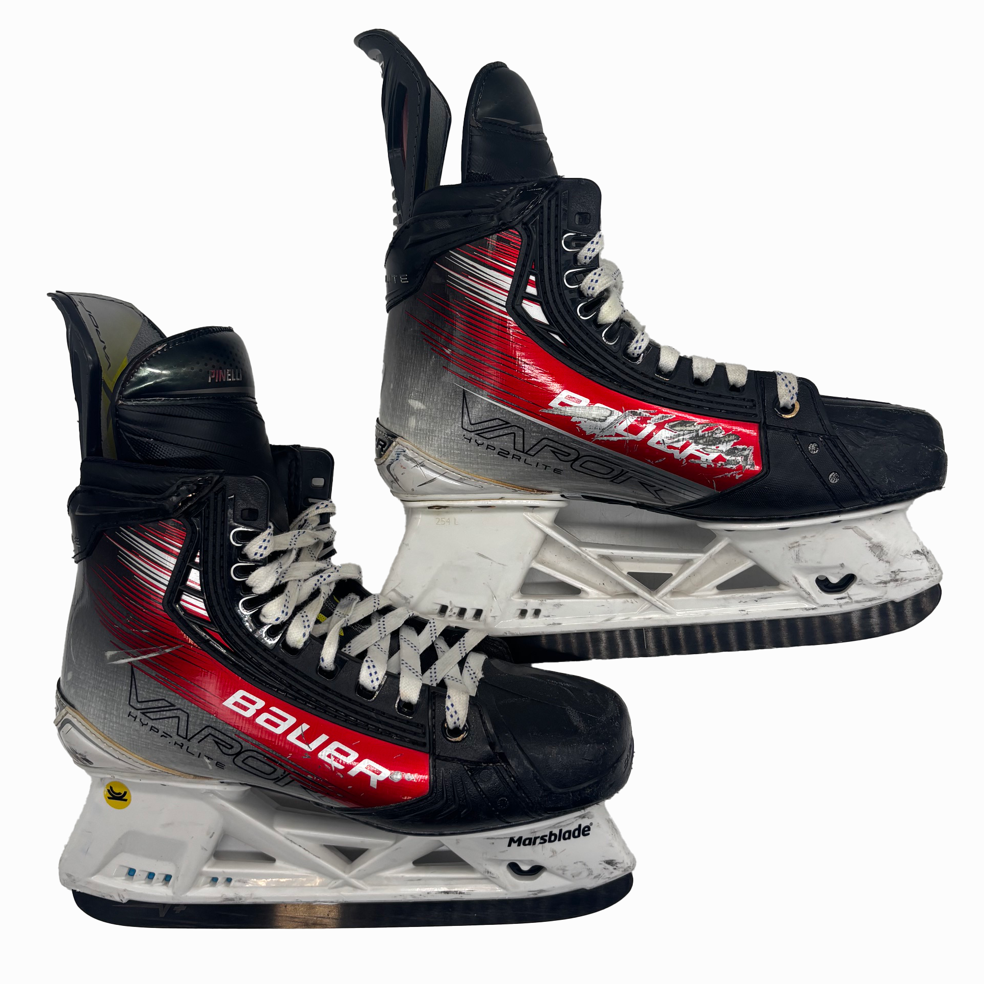 Bauer Vapor Hyperlite 2 - Patin de hockey Pro Stock AHL usagé - Taille 6.5D (rouge)