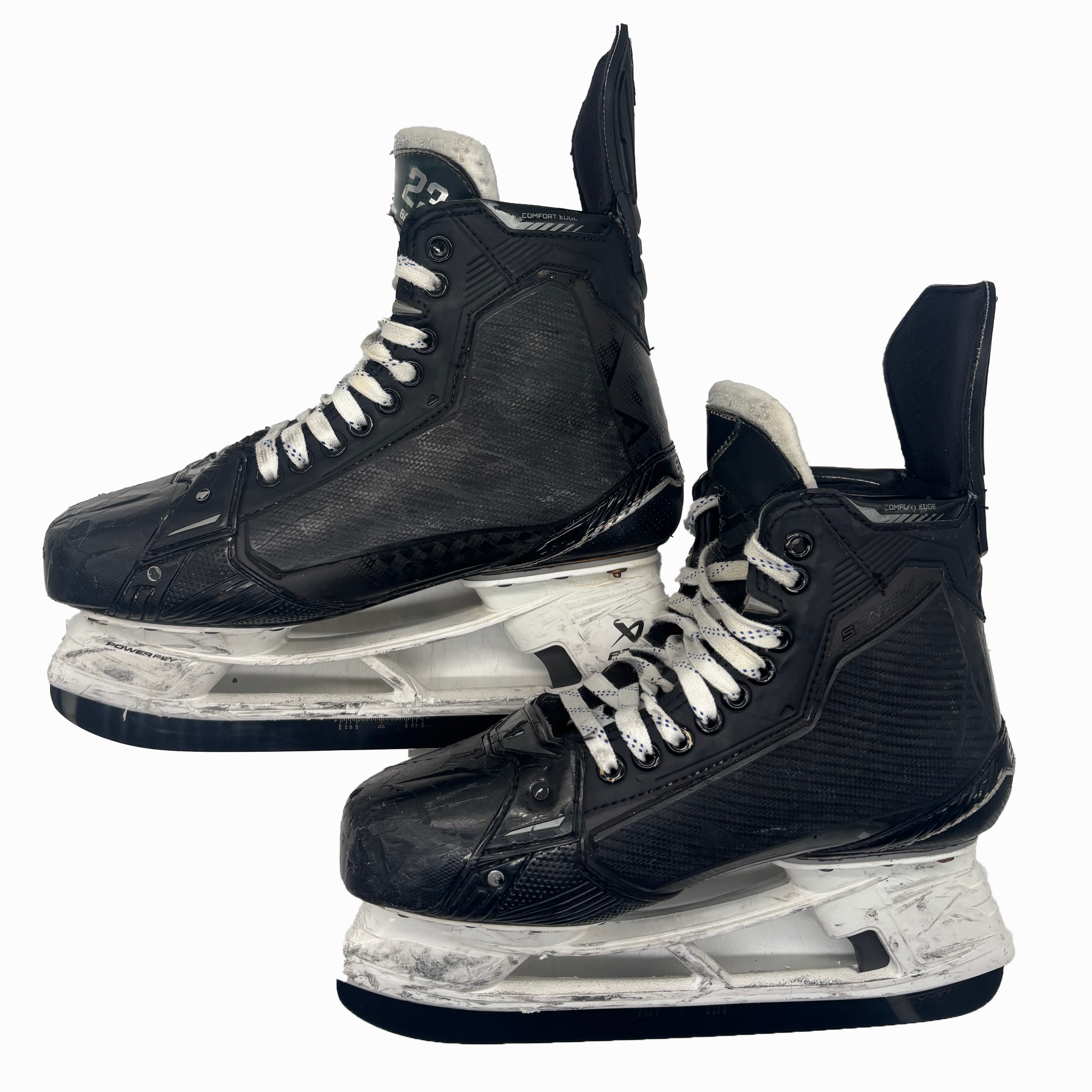 Patin de hockey Bauer Supreme Shadow – Neuf, modèle de pro, avec protecteurs contre les tirs – Taille 10EE (Noir)