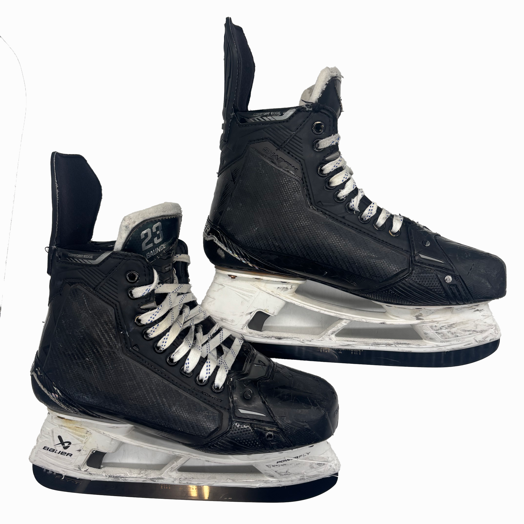 Patin de hockey Bauer Supreme Shadow – Neuf, modèle de pro, avec protecteurs contre les tirs – Taille 10EE (Noir)