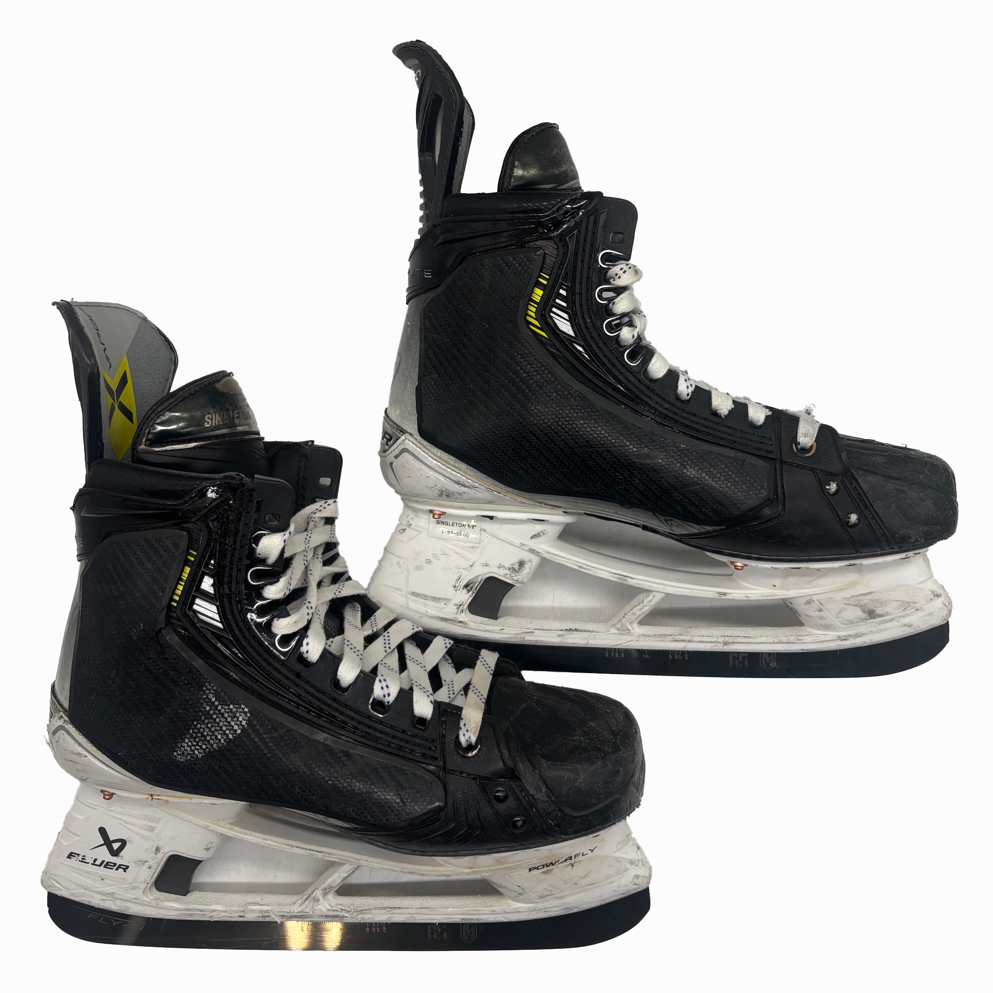 Bauer Vapor Hyperlite 2 - Patins de hockey Pro Stock AHL usagés - Taille 8E avec protections de tir