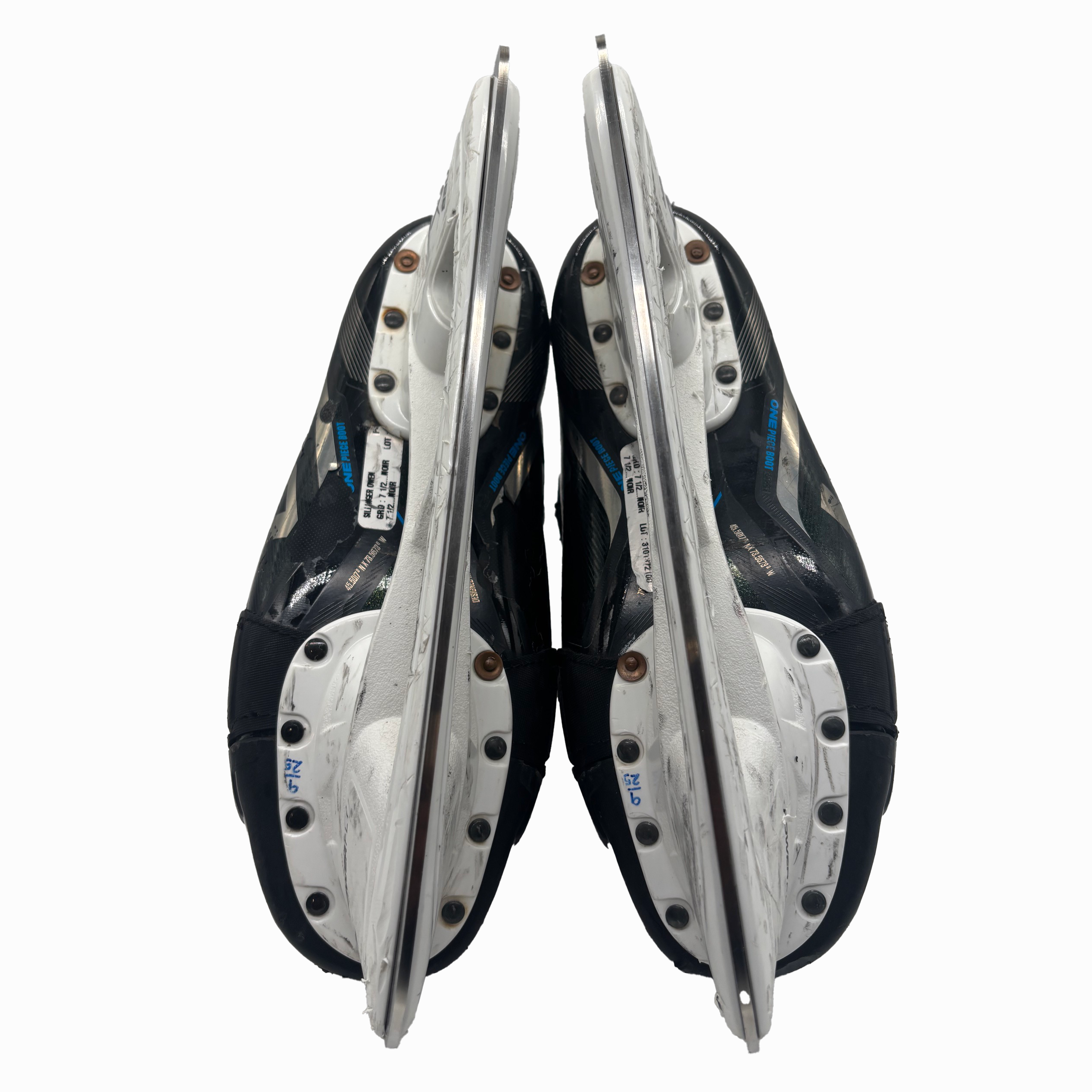 Patins de hockey usagés CCM Jetspeed FT6 Pro - Modèle Pro Stock - Pointure 7.5E (Noir)