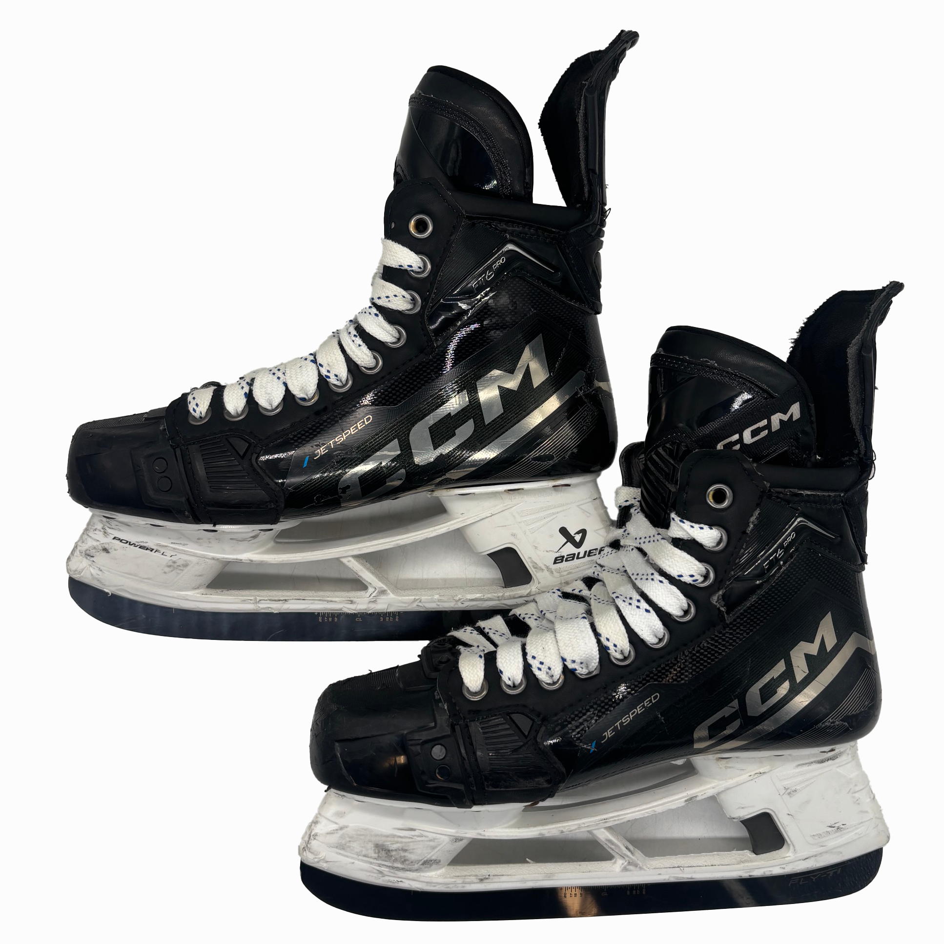 Patins de hockey usagés CCM Jetspeed FT6 Pro - Modèle Pro Stock - Pointure 7.5E (Noir)