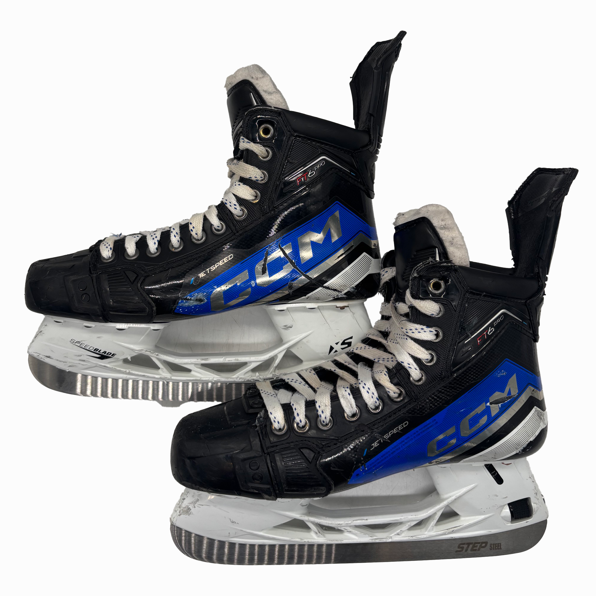 CCM Jetspeed FT6 Pro - Patins de hockey Pro Stock usagés - Taille 9.5D (Bleu)
