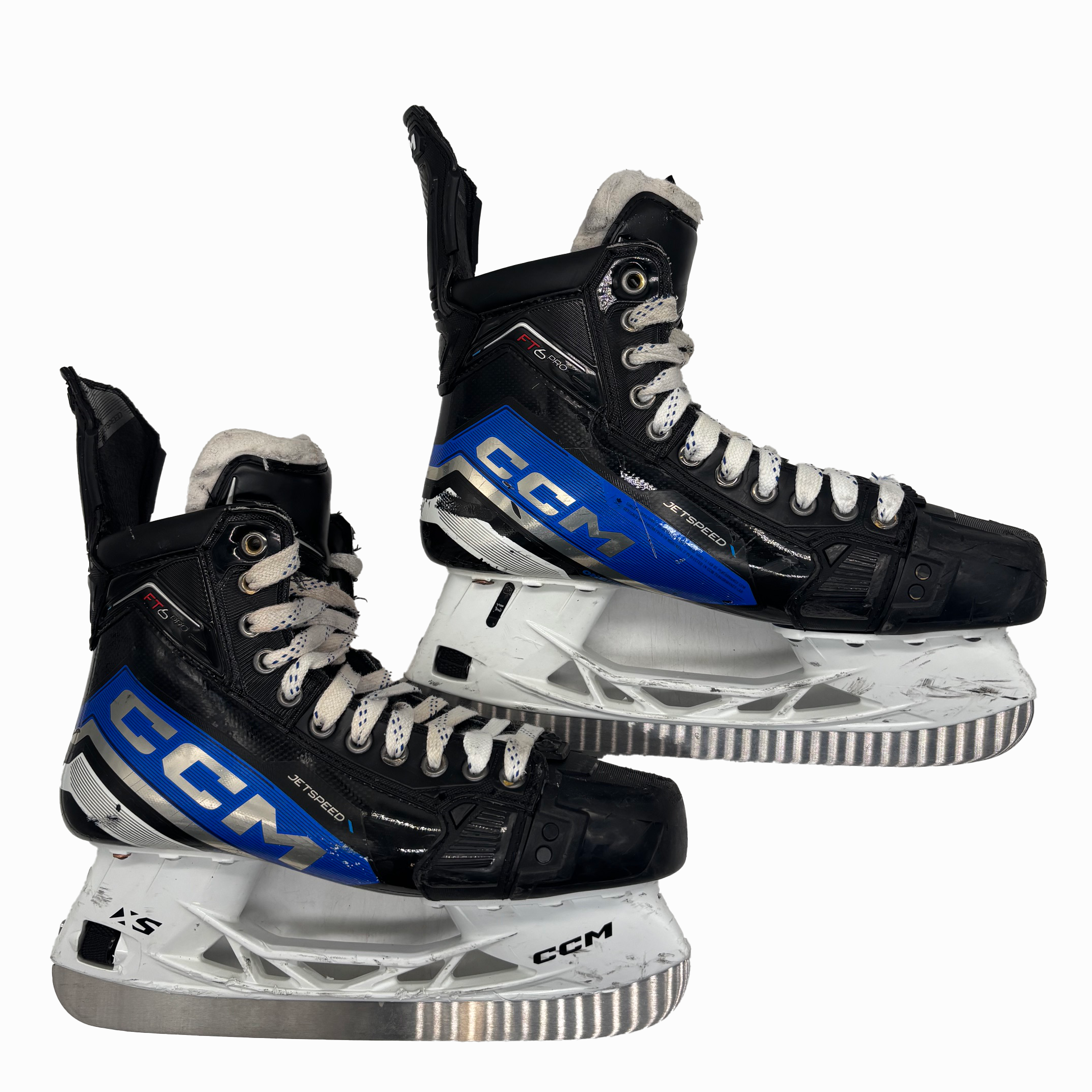 CCM Jetspeed FT6 Pro - Patins de hockey Pro Stock usagés - Taille 9.5D (Bleu)