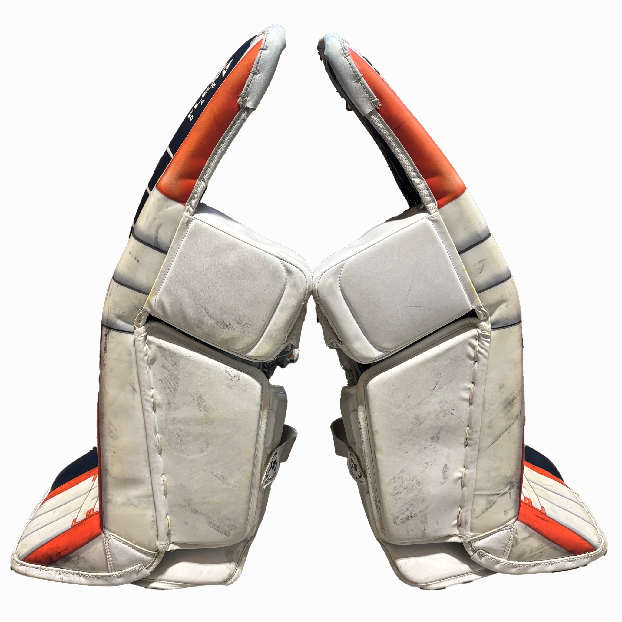 Bauer Supreme Mach - Used Pro Stock Pad Set (White/Navy/Orange) *Dressed as Bauer Reactor*