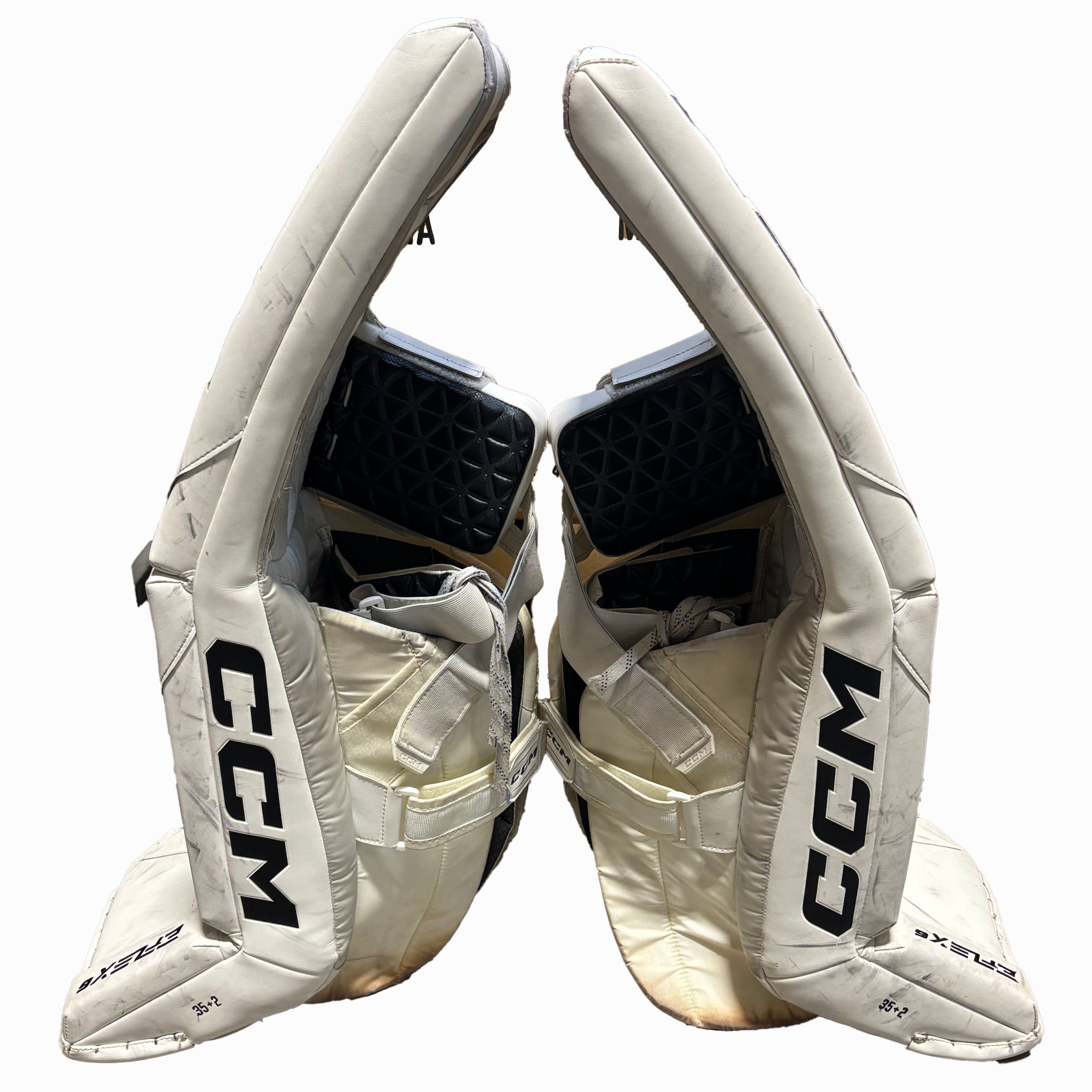 CCM Extreme Flex 6 - Used WHL Pro Stock Goalie Pads (White)