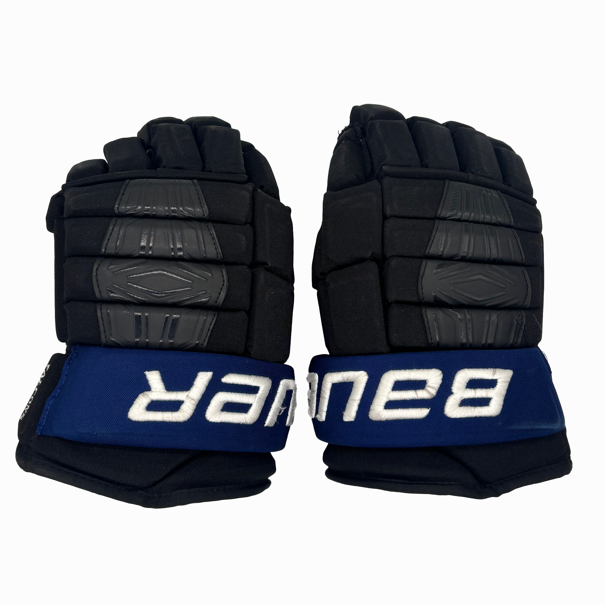 Bauer Pro Series - Used NCAA Pro Stock Hockey Gloves (Black/Blue)