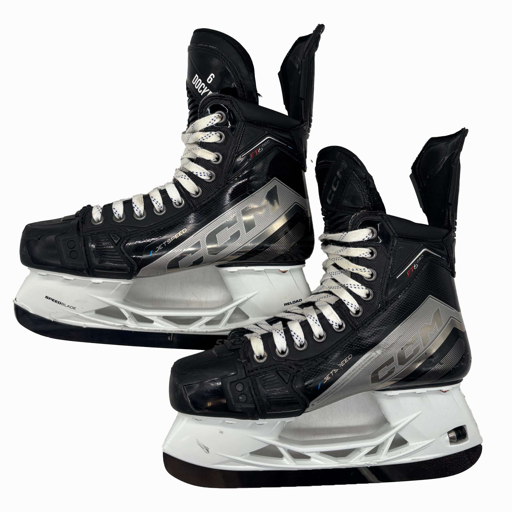 CCM Jetspeed FT6 Pro - Used Pro Stock Hockey Skates - Size 7.5D (Silver)