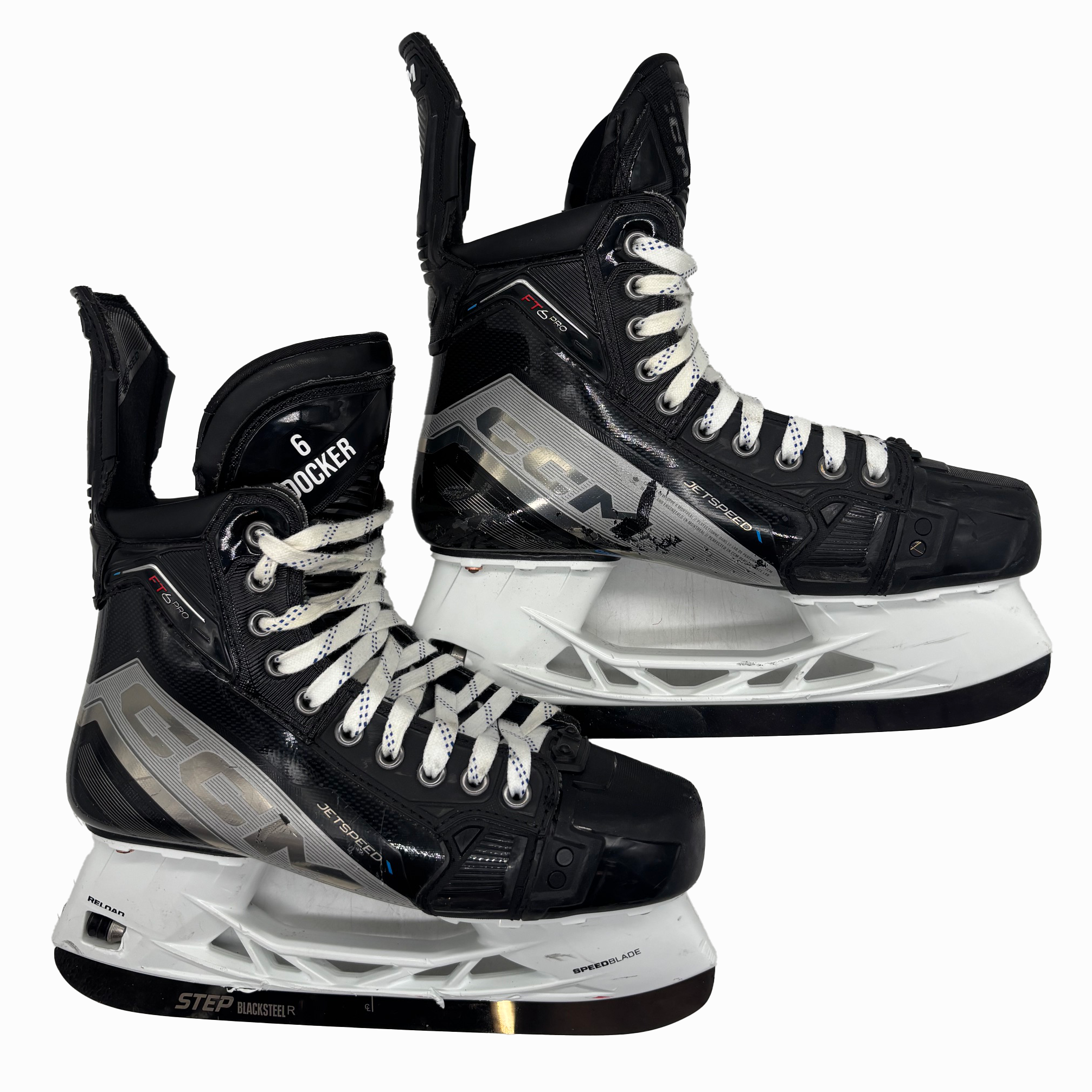 CCM Jetspeed FT6 Pro - Used Pro Stock Hockey Skates - Size 7.5D (Silver)