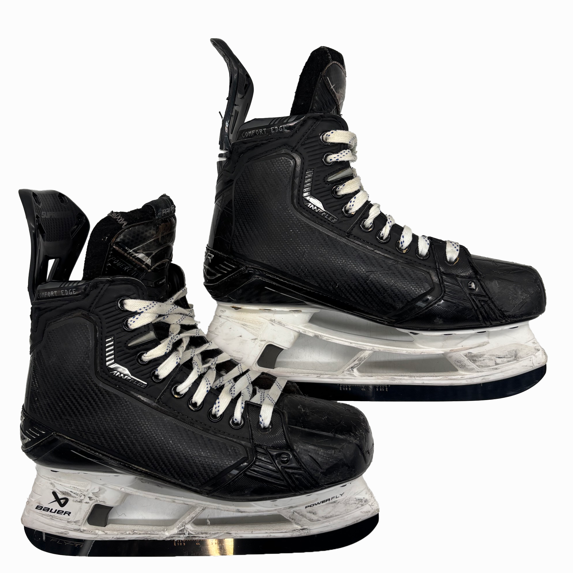 Bauer Supreme Mach - Used Pro Stock Hockey Skates With Shot Blockers - Size 9EE