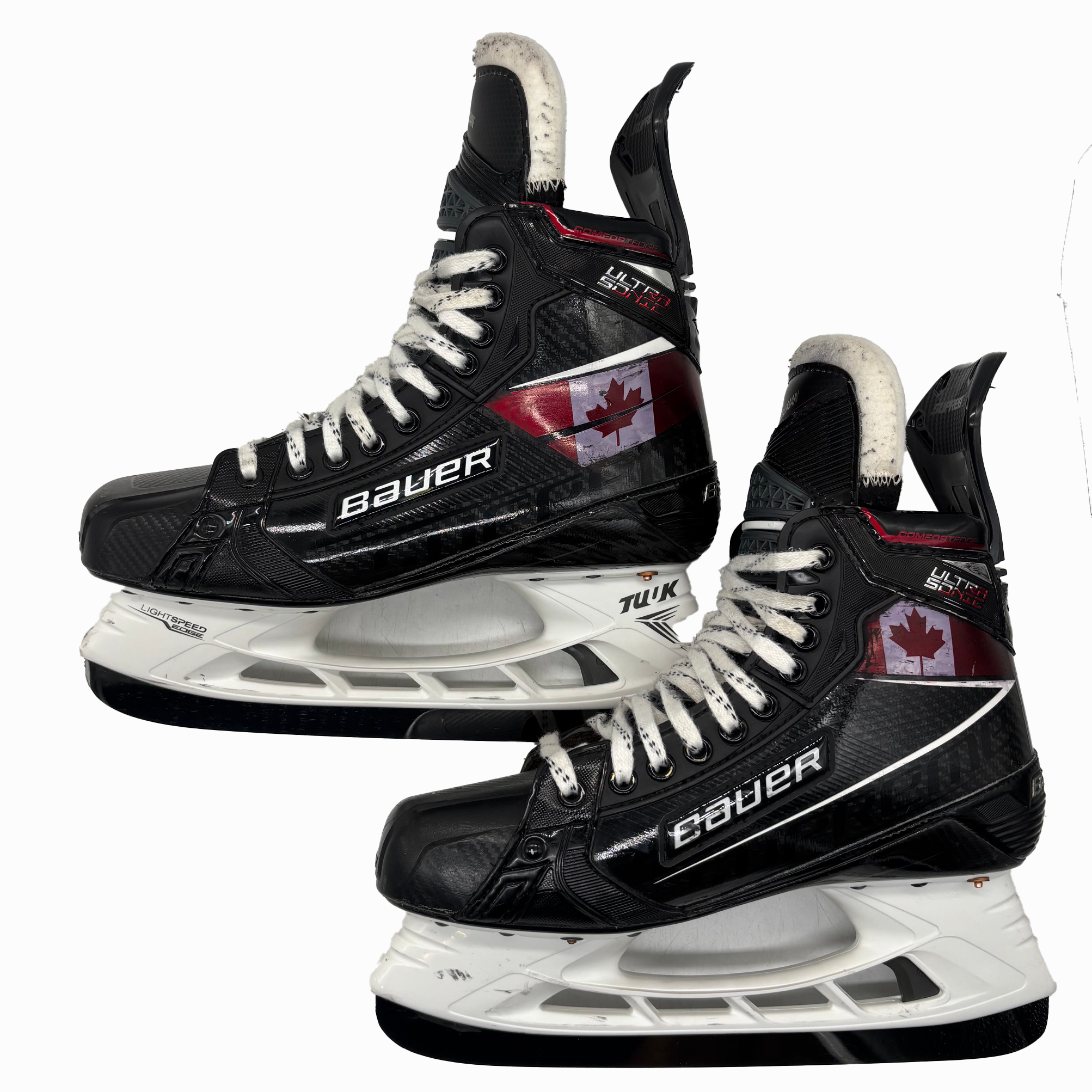 Bauer Supreme Ultrasonic - Used Pro Stock Hockey Skates - Size 9.5D *Team Canada Graphic