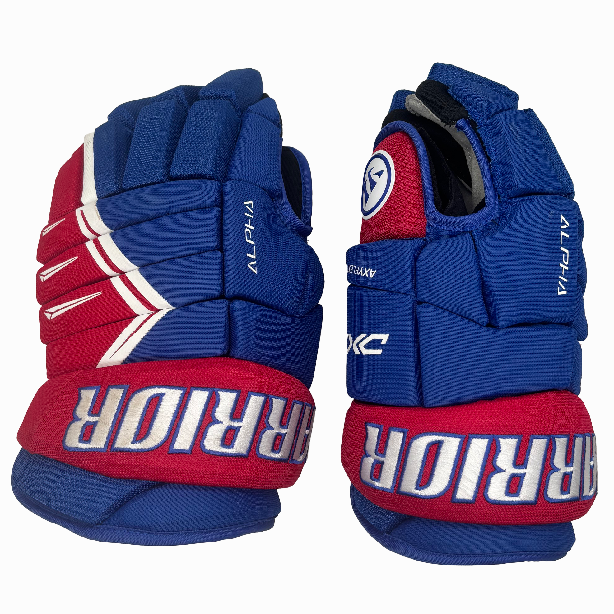Warrior Alpha DX3 Gloves - Senior (Blue/Red/White)