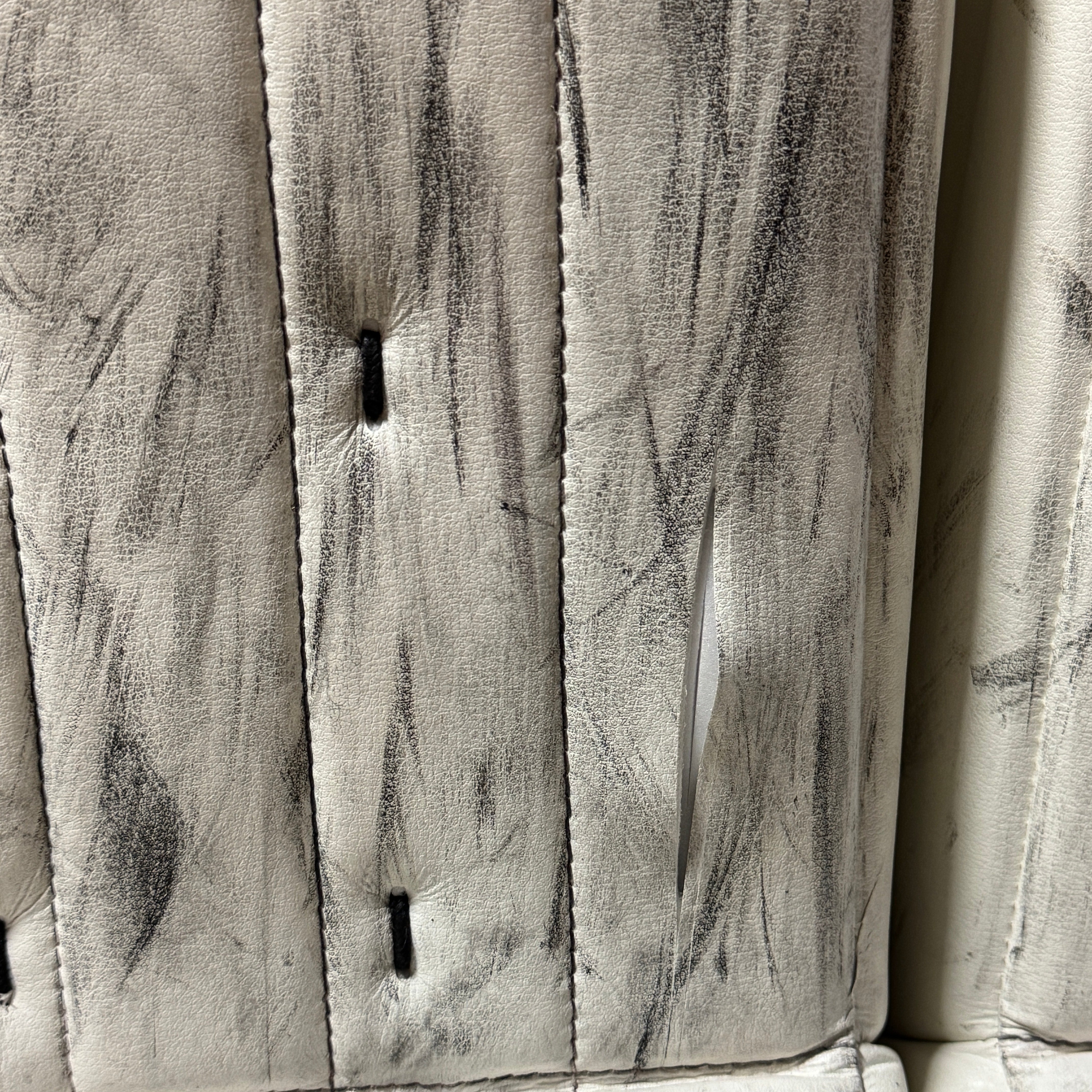 True Catalyst L87 - Used Pro Stock Goalie Pads - Carter George (White/Red/Black)