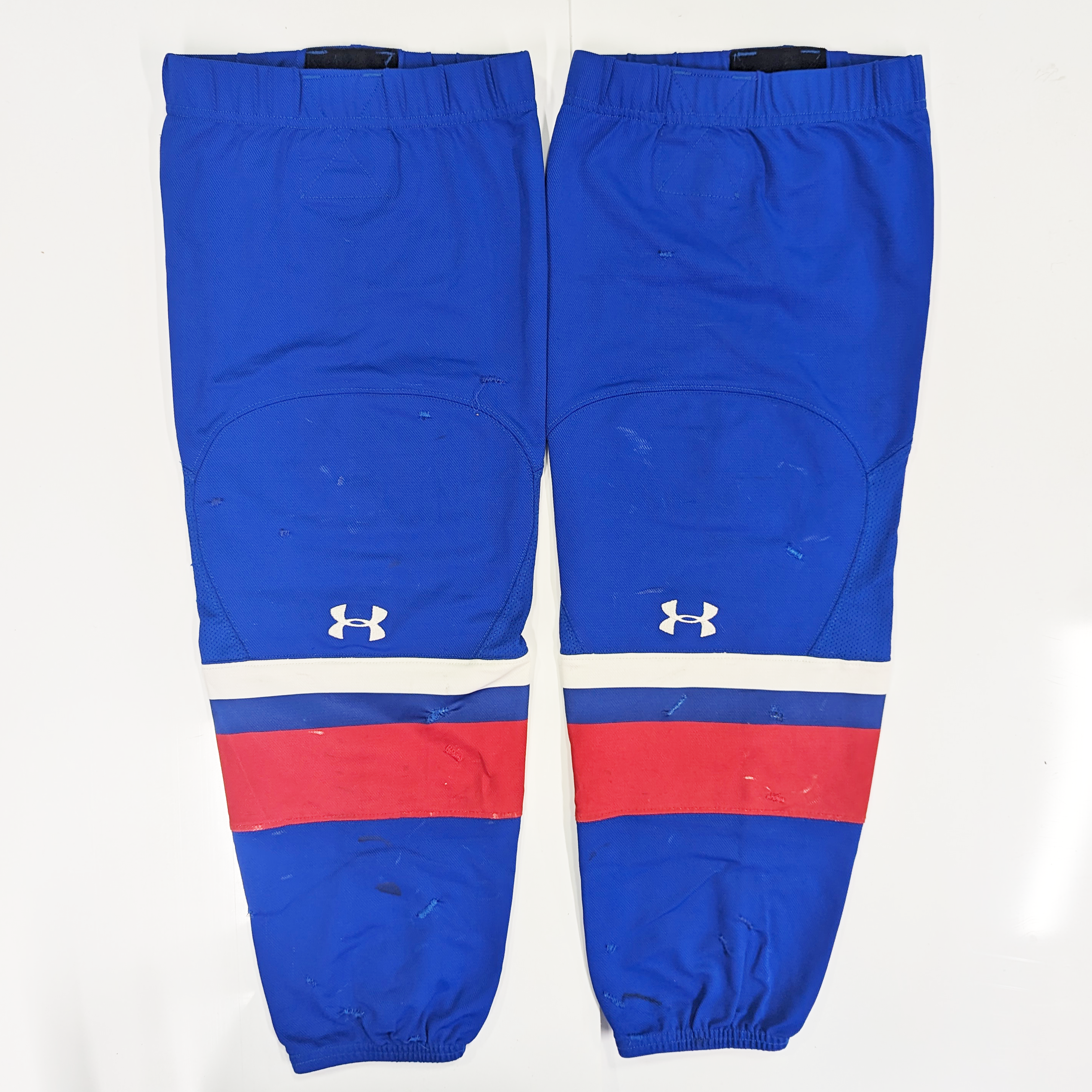 NCAA Used Under Armour Hockey Socks Blue White Red