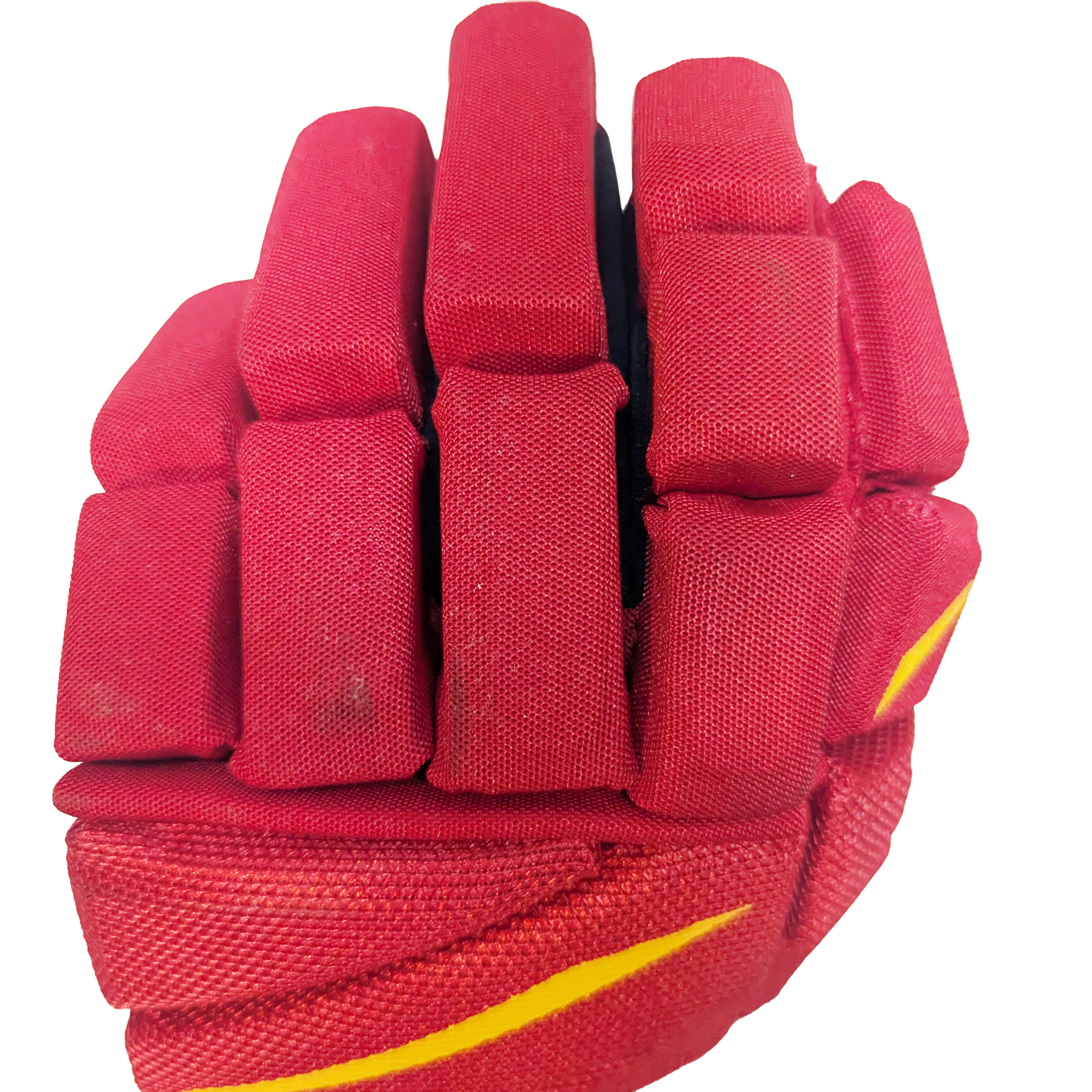 Bauer Vapor 2X Pro - NHL Pro Stock Glove - Connor Mackey (Red/Yellow/White) *Stained*