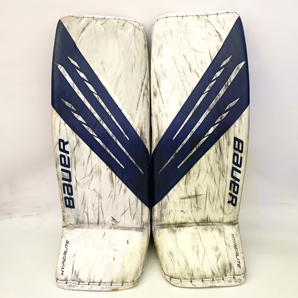 Bauer Vapor Hyperlite - Used Pro Stock Goalie Pads (White/Blue)