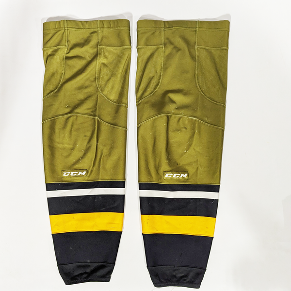 OHL - Used CCM Hockey Sock (Green/Yellow/Black)
