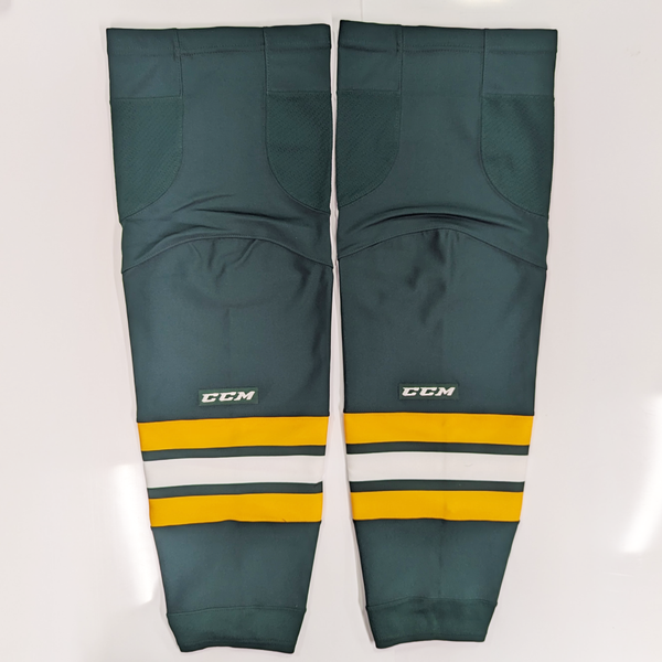 NCAA - New CCM Hockey Socks (Green/White/Yellow)