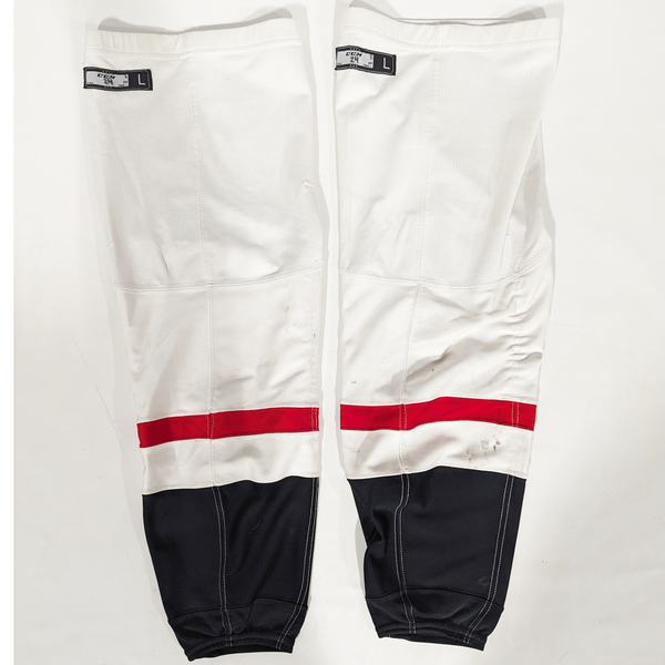 OHL - Used CCM Hockey Sock (White/Red/Black)