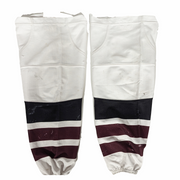 NCAA - Used Hockey Socks (White/Black/Burgundy)
