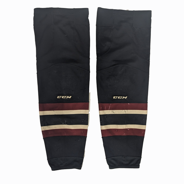 OHL - Used CCM Hockey Sock (Black/Maroon/Cream)
