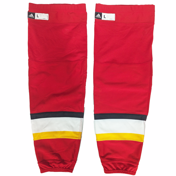 NHL - Used Adidas Hockey Socks - Calgary Flames (Red/White/Yellow)