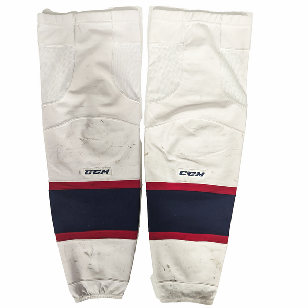 OHL - Used CCM Hockey Sock (White/Navy/Red)