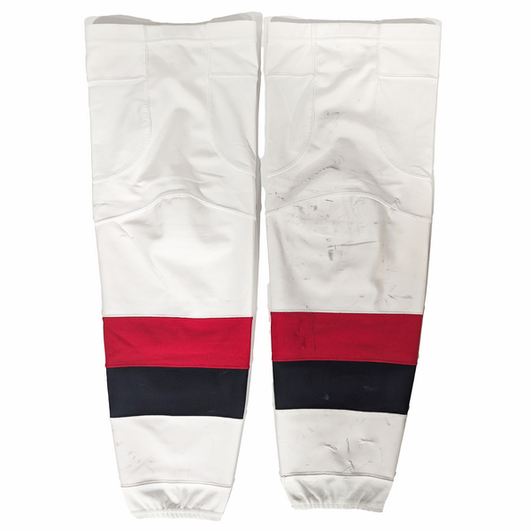 AHL - Used CCM Hockey Sock (White/Black/Red)
