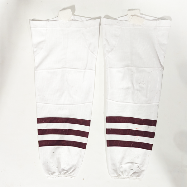 NCAA - Used Hockey Socks (White/Maroon)